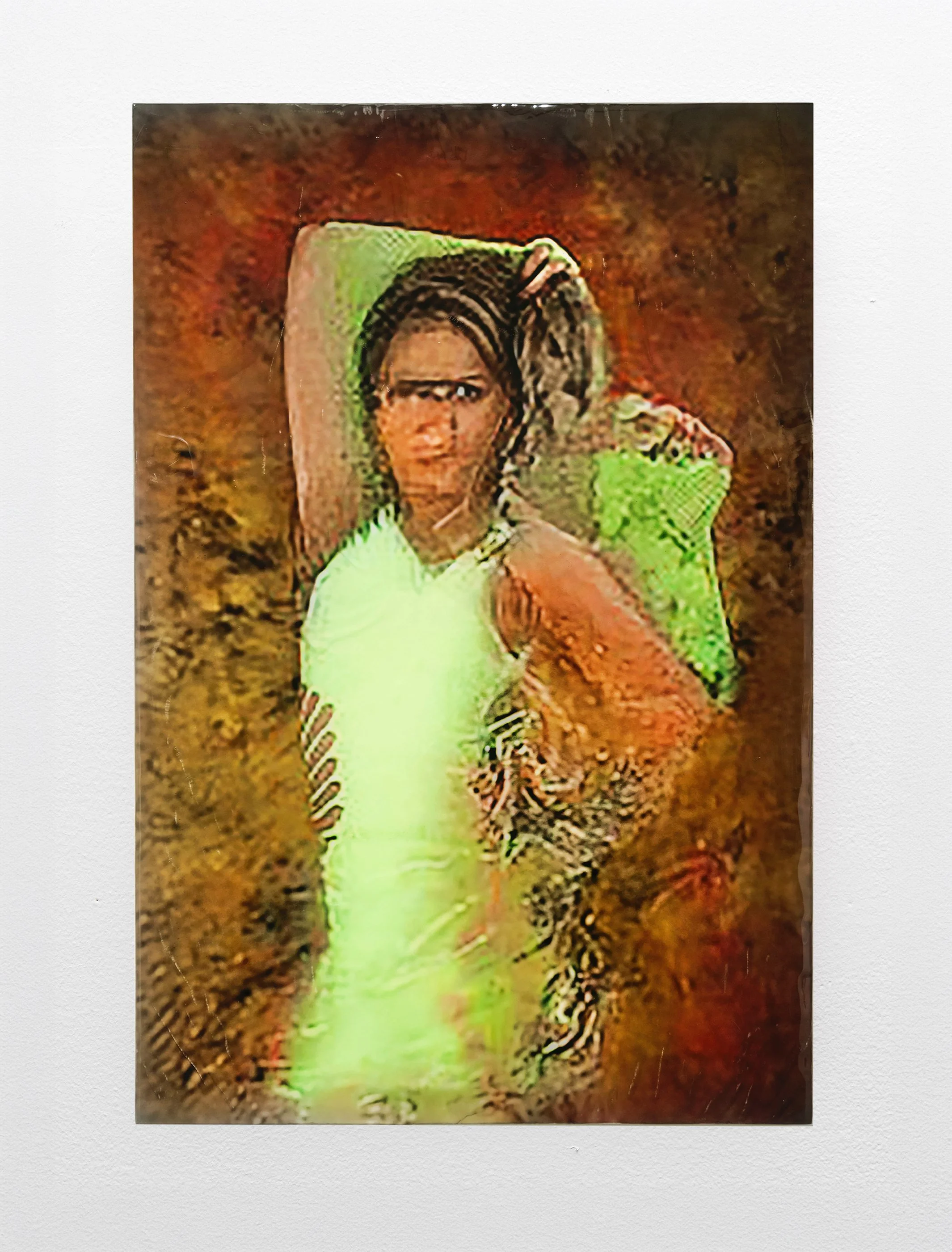 Troxler Sister 03, 2025. Inkjet print mounted on wood panel, epoxy, duct tape. 24 in. x 36 in.