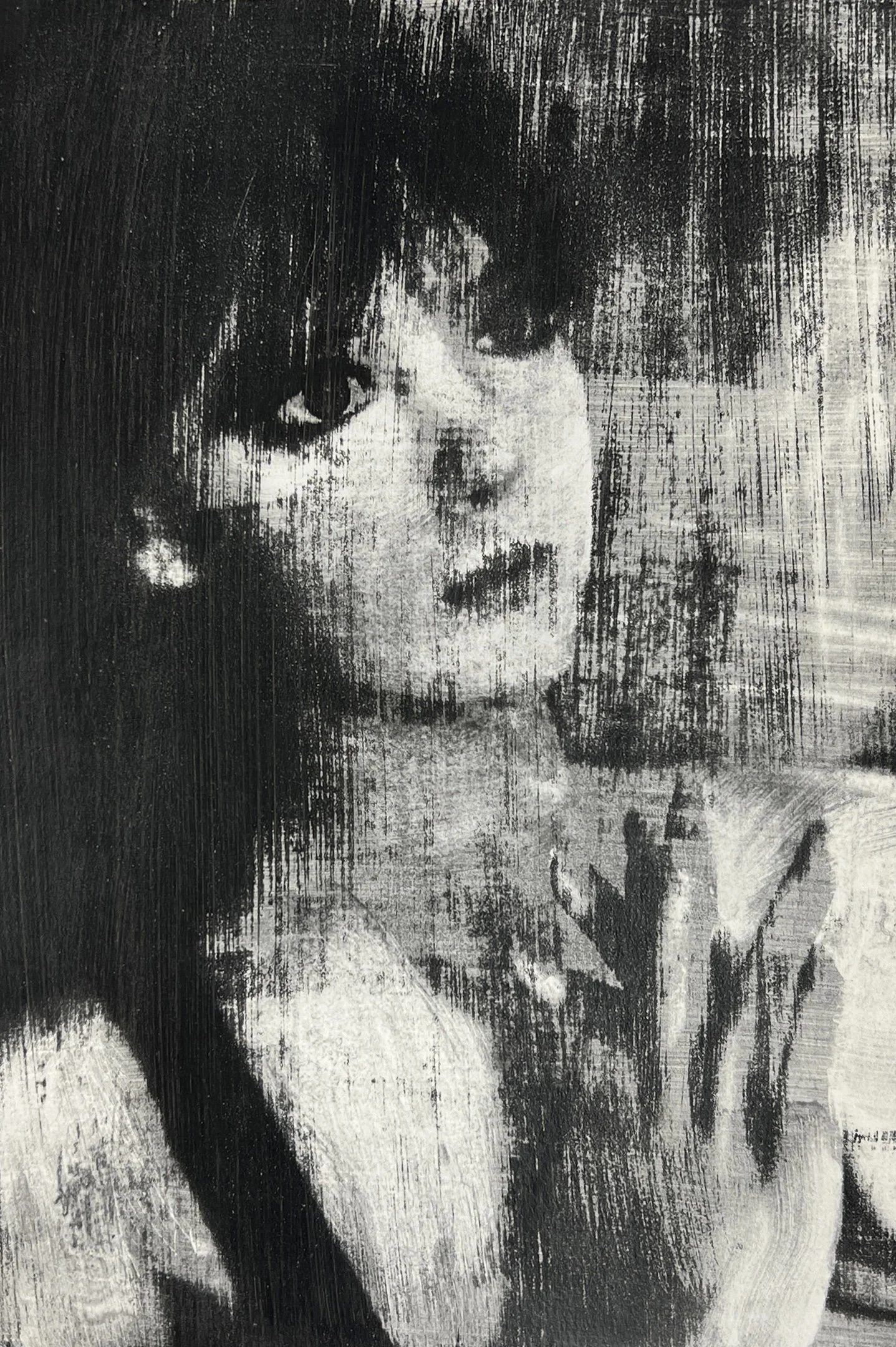 Miriam T., 2024. Gum bichromate on watercolor paper, 12 in. x 18in.