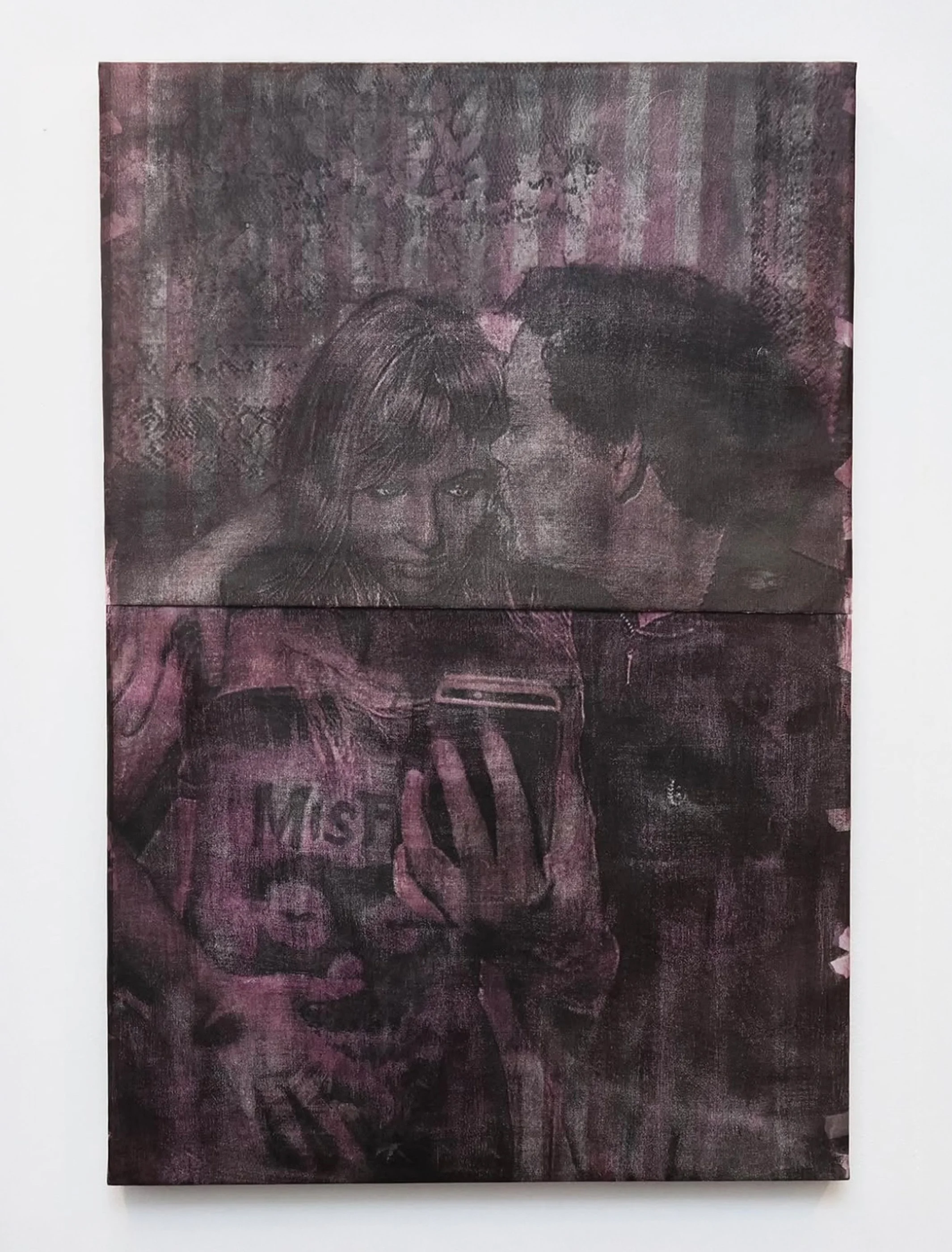 Posers (my poser your poser his poser), 2025. Gum bichromate on canvas, 24 in. x 36 in.


