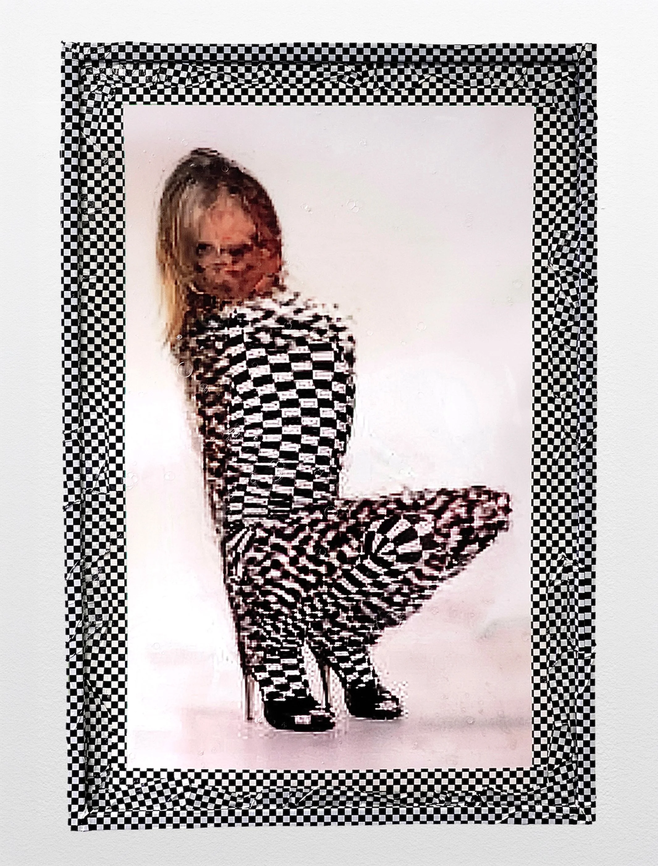Troxler Sister, 2024. Inkjet print, biodegradable plastic, duct tape. 24 in. x 36 in.
