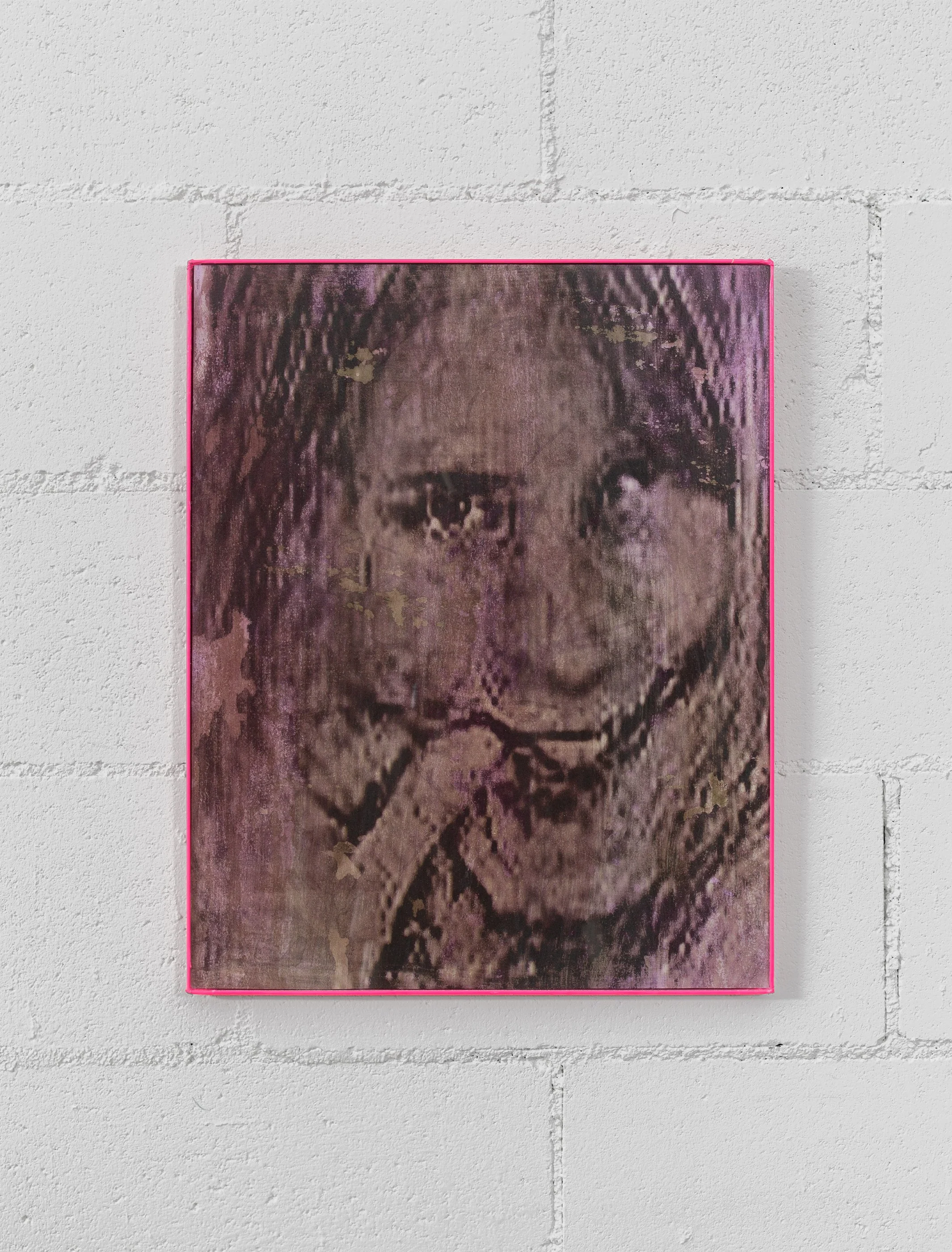 Trixie Ate Pixie Killed Dixie (Troxler Sister 012), 2025. Gum bichromate on watercolor paper. Duct tape Artist Frame, 16 in. x 20 in.