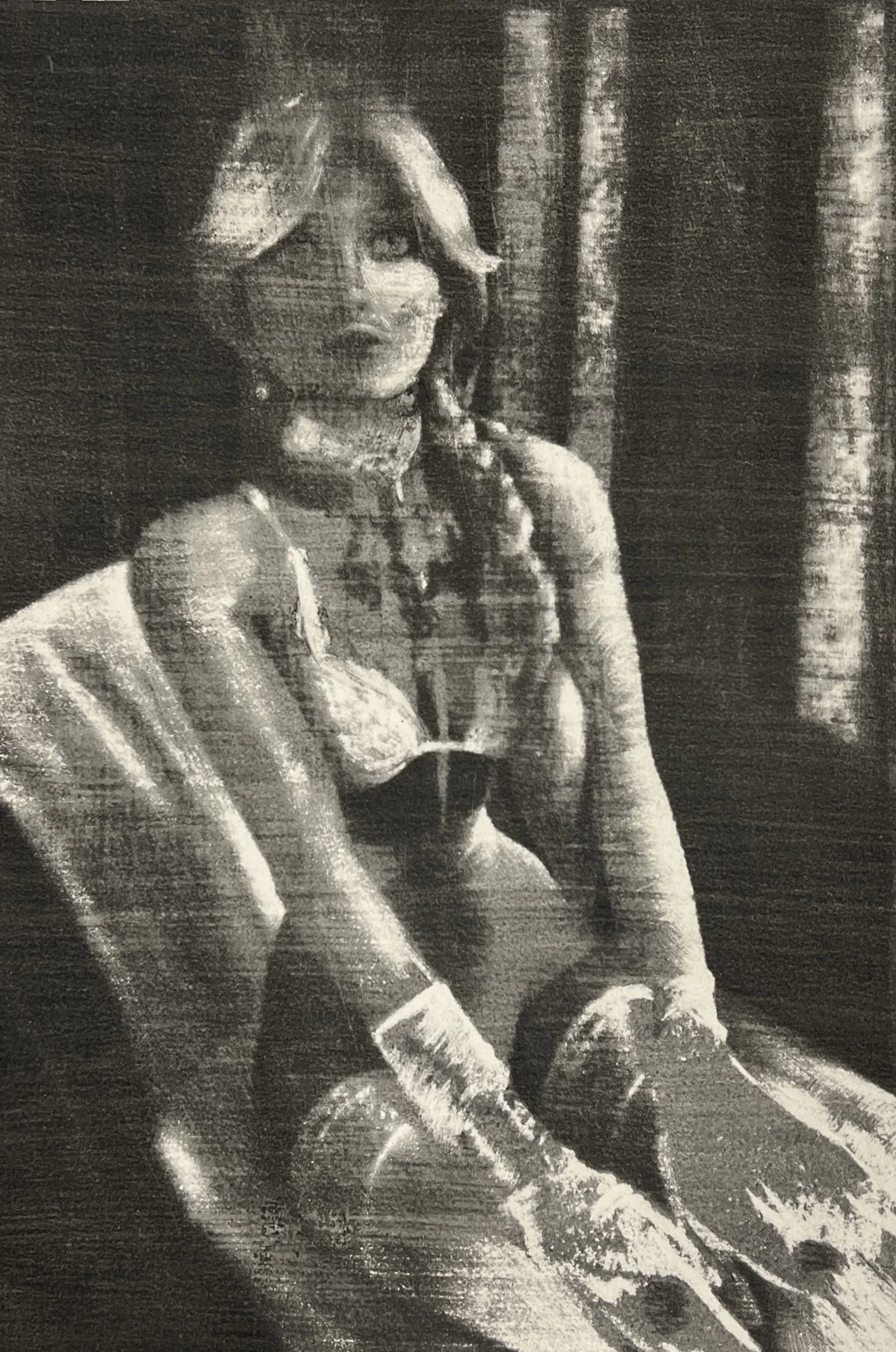 Emma G., 2024. Gum bichromate on watercolor paper, 12 in. x 18in.
