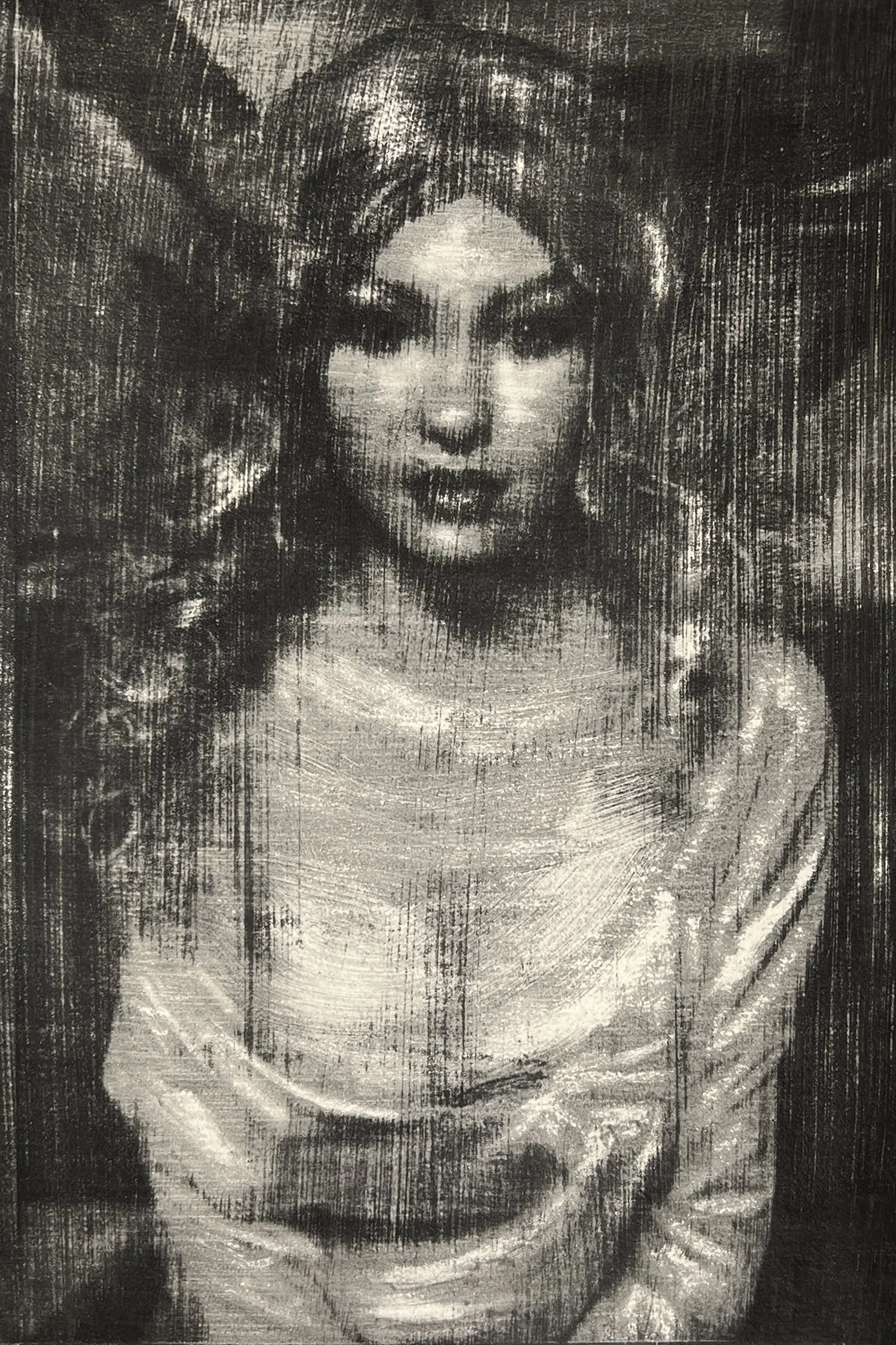 Francesca R., 2024. Gum bichromate on watercolor paper, 12 in. x 18in.