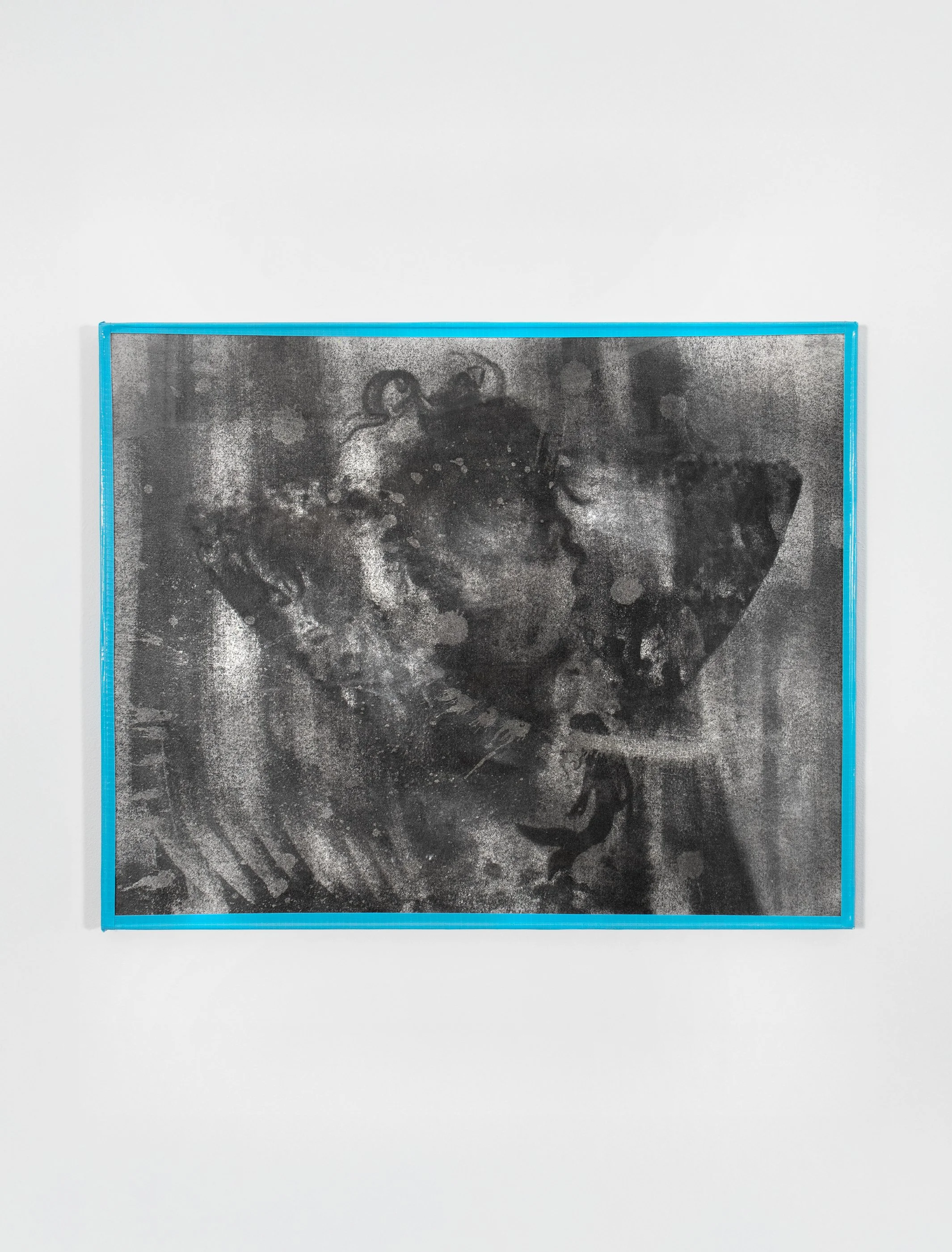 Annie Slaughter (Troxler Sister 03a), 2026. Gum bichromate on watercolor paper. Duct tape Artist Frame, 20 in. x 16 in.