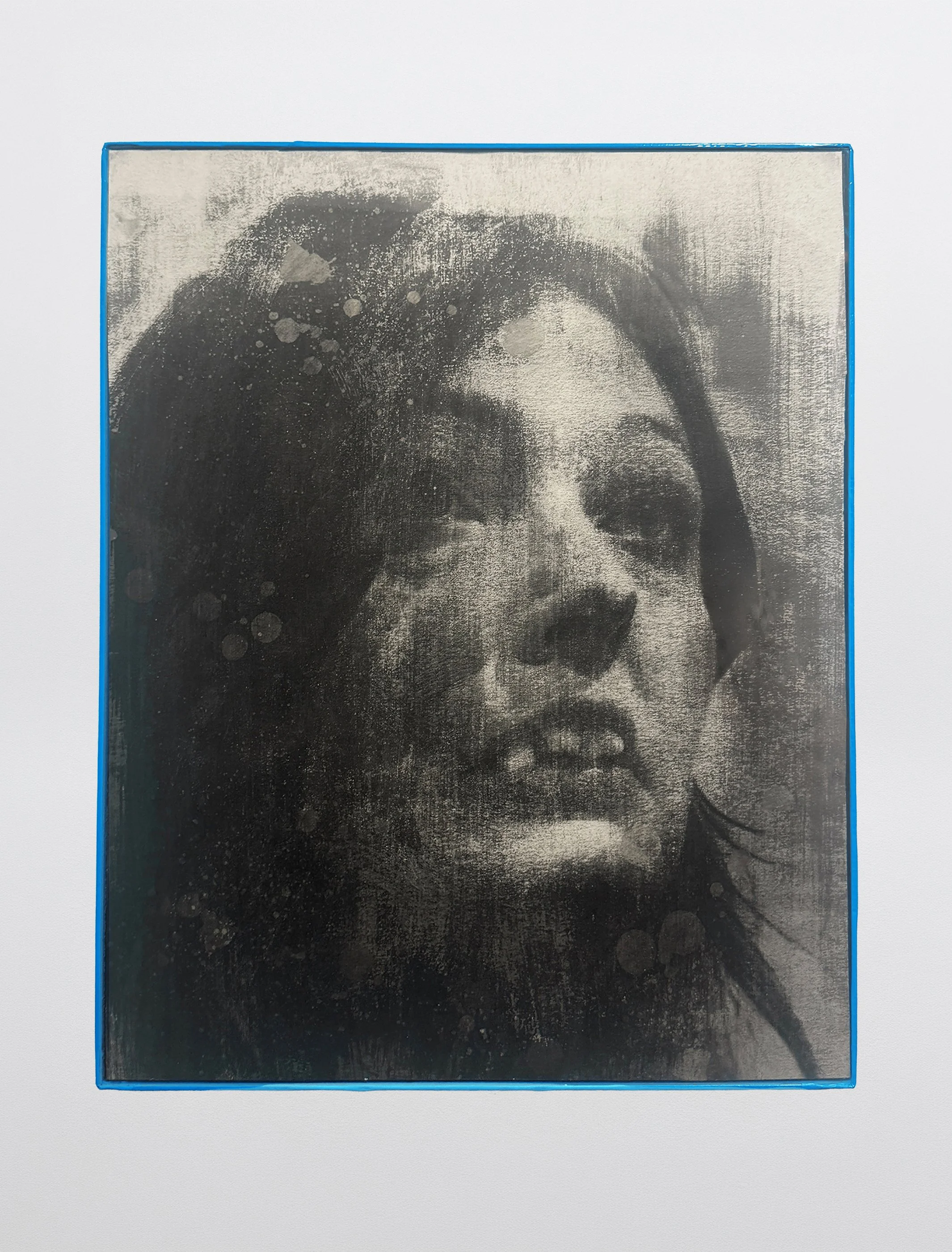 Izzy Dents 01, 2026. Gum bichromate on watercolor paper. Duct tape Artist Frame, 16 in. x 20 in.