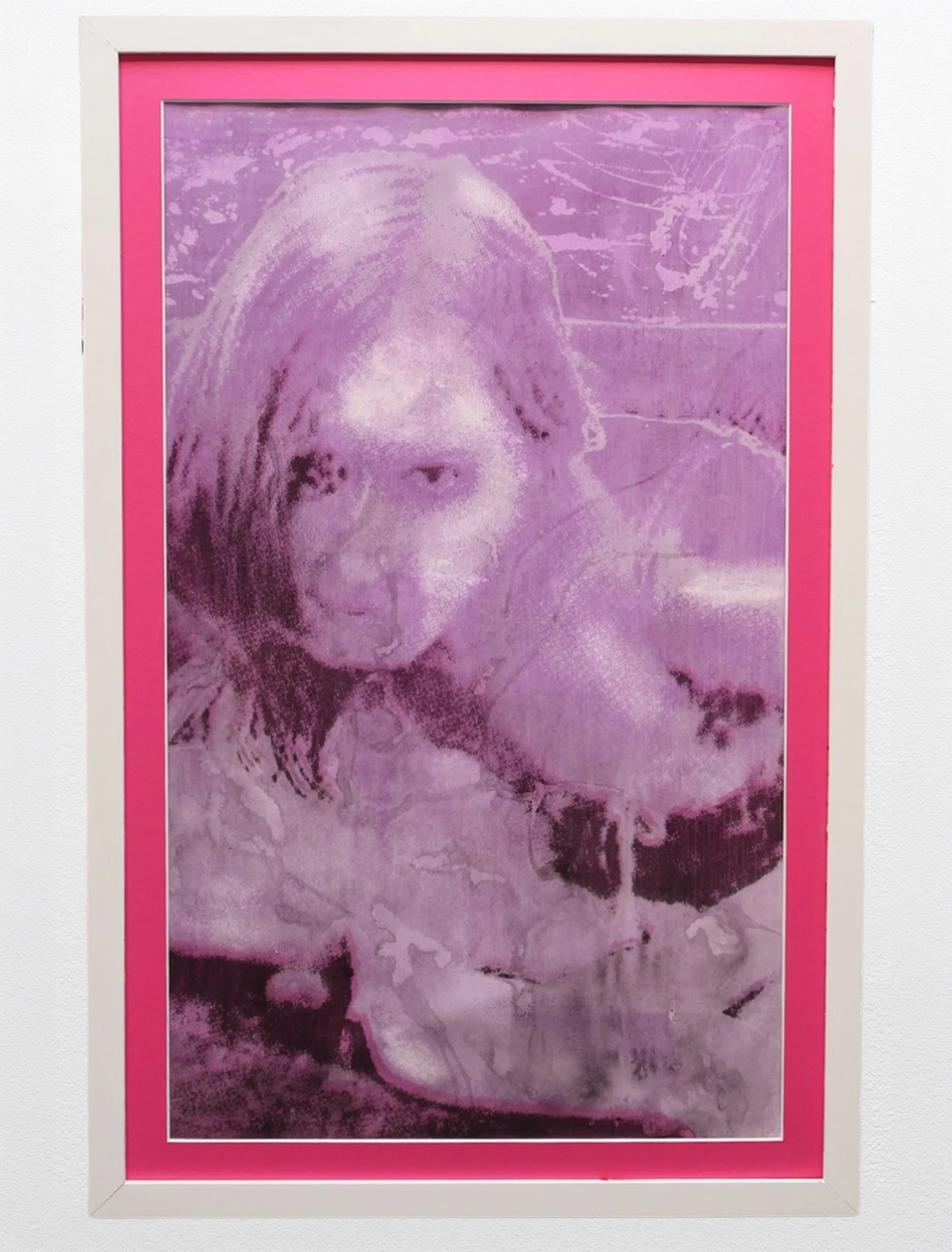 Troxler Sister 016, 2025. Gum bichromate on watercolor paper. Nail Polish Artist Frame, 16.5 in. x 25.5 in.