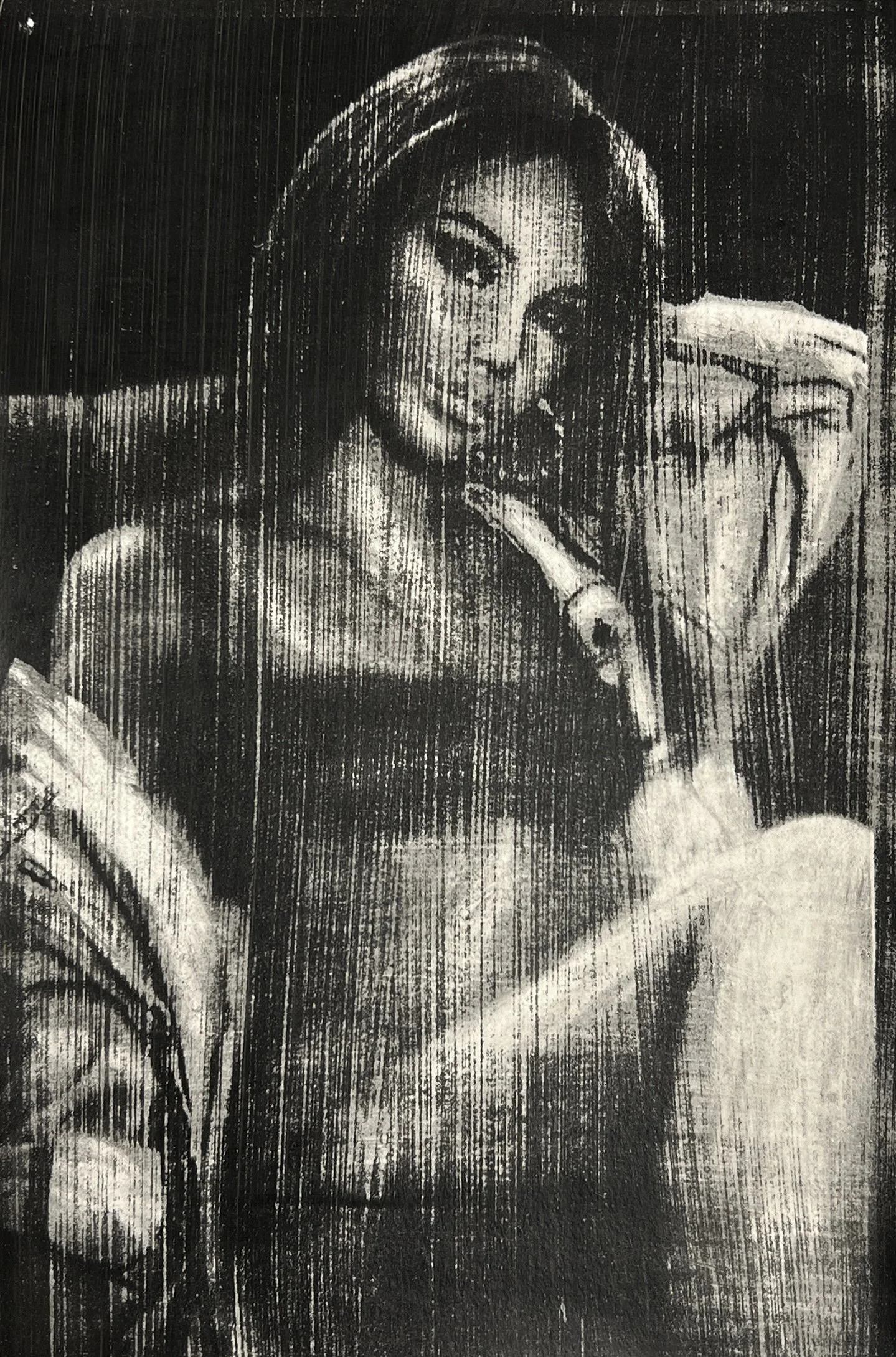 Holly M., 2024. Gum bichromate on watercolor paper, 12 in. x 18in.