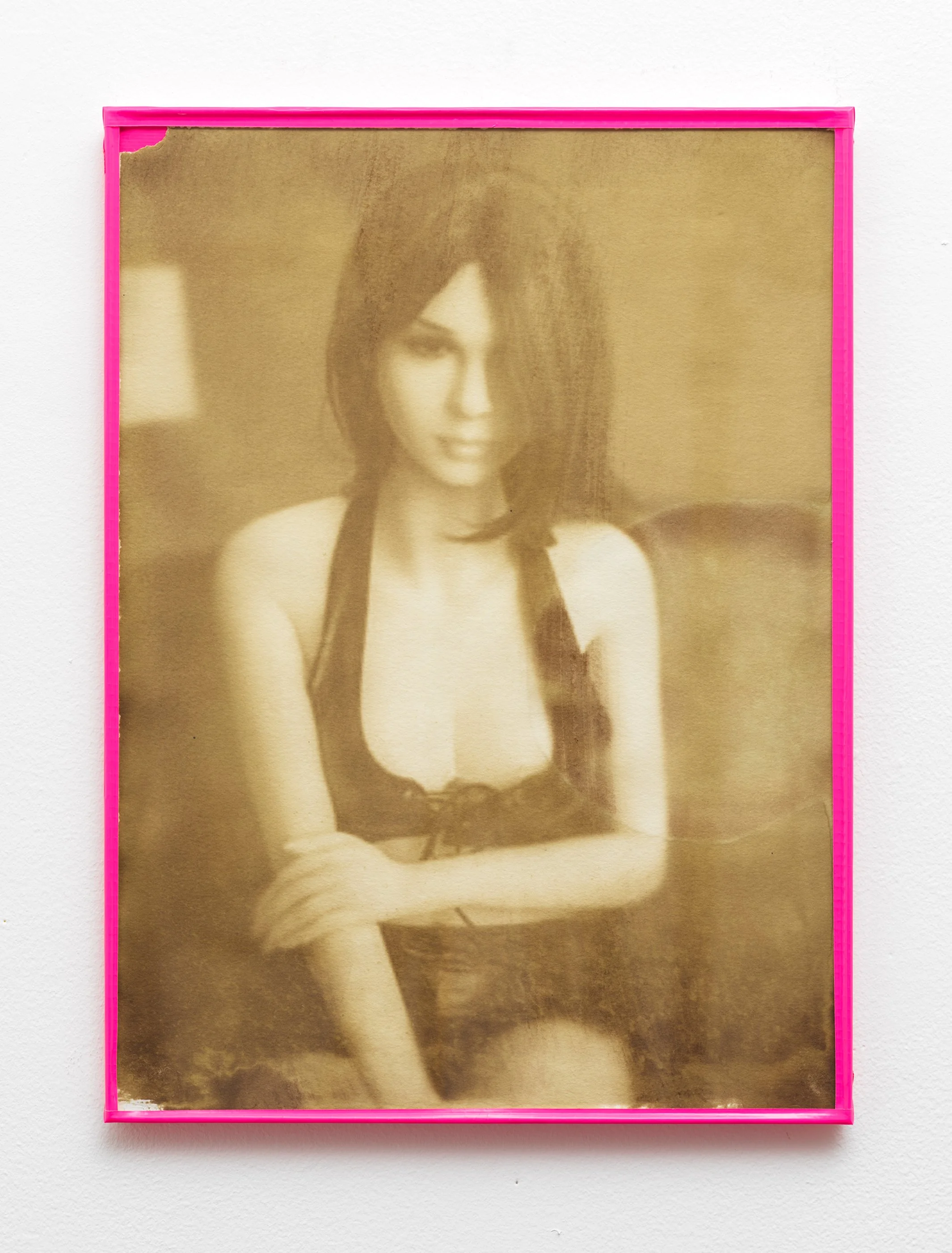 Amber H., 2023. Salt, silver nitrate, gold chloride on watercolor paper. Duct tape Artist Frame, 11 in. x 15 in.

