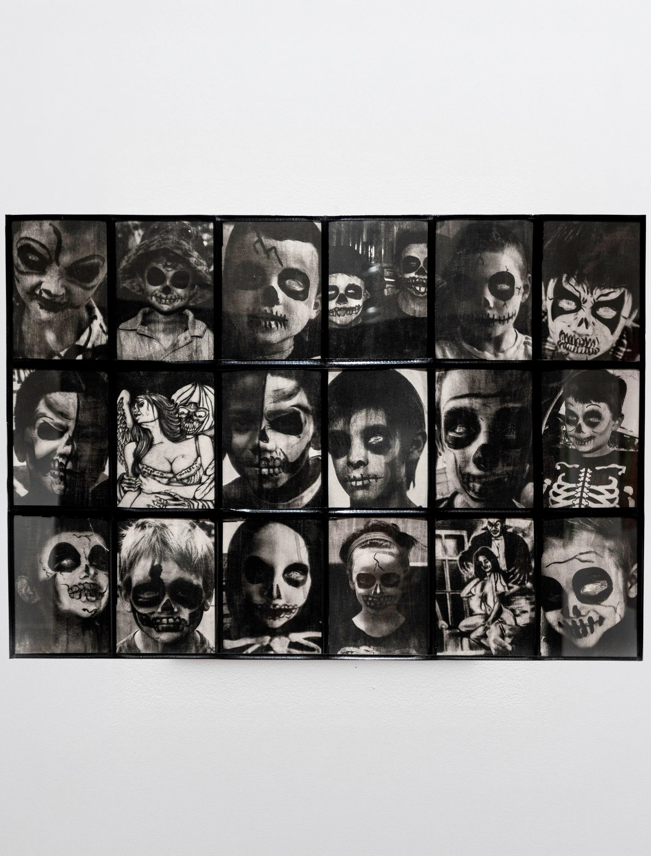 There is Nothing Left Beneath the Skin, My Heart Bleeds Underneath a Skeleton, 2025. Gum Bichromate on watercolor paper, Duct tape frame, 30 in. x 21 in.

