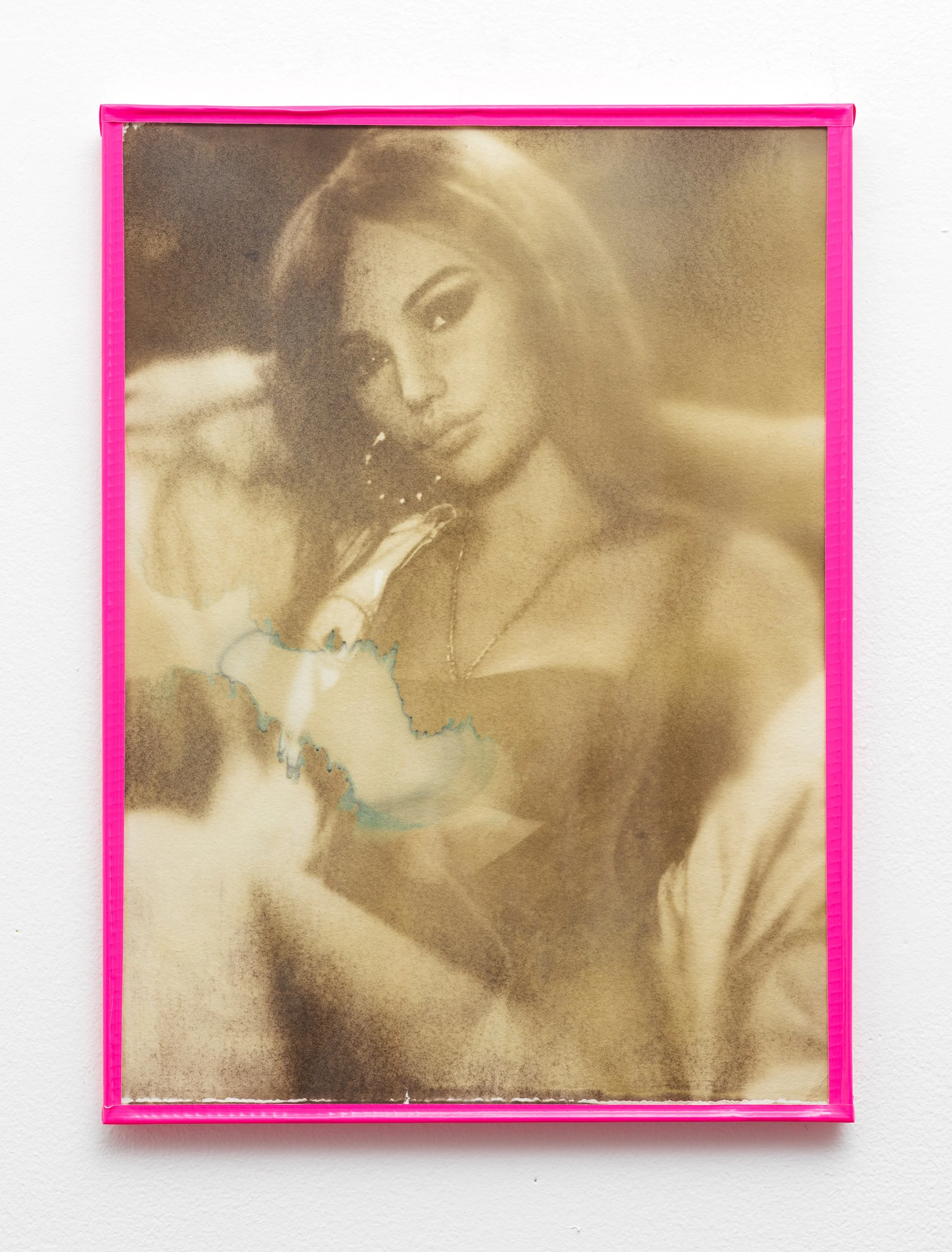 Hallie M., 2023. Salt, silver nitrate, gold chloride on watercolor paper. Duct tape Artist Frame, 11 in. x 15 in.


