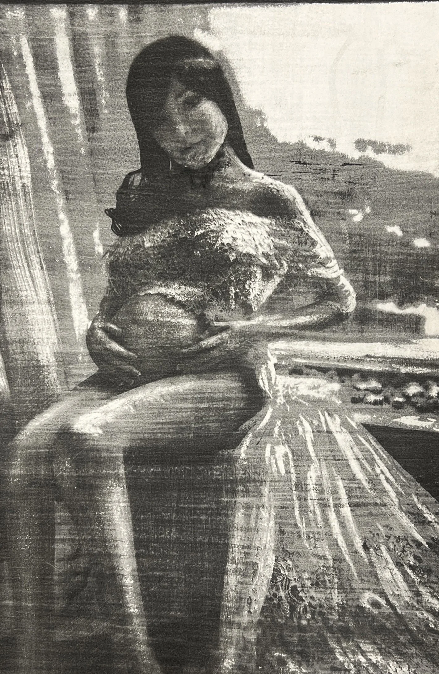 Amelia L., 2024. Gum bichromate on watercolor paper, 12 in. x 18in.
