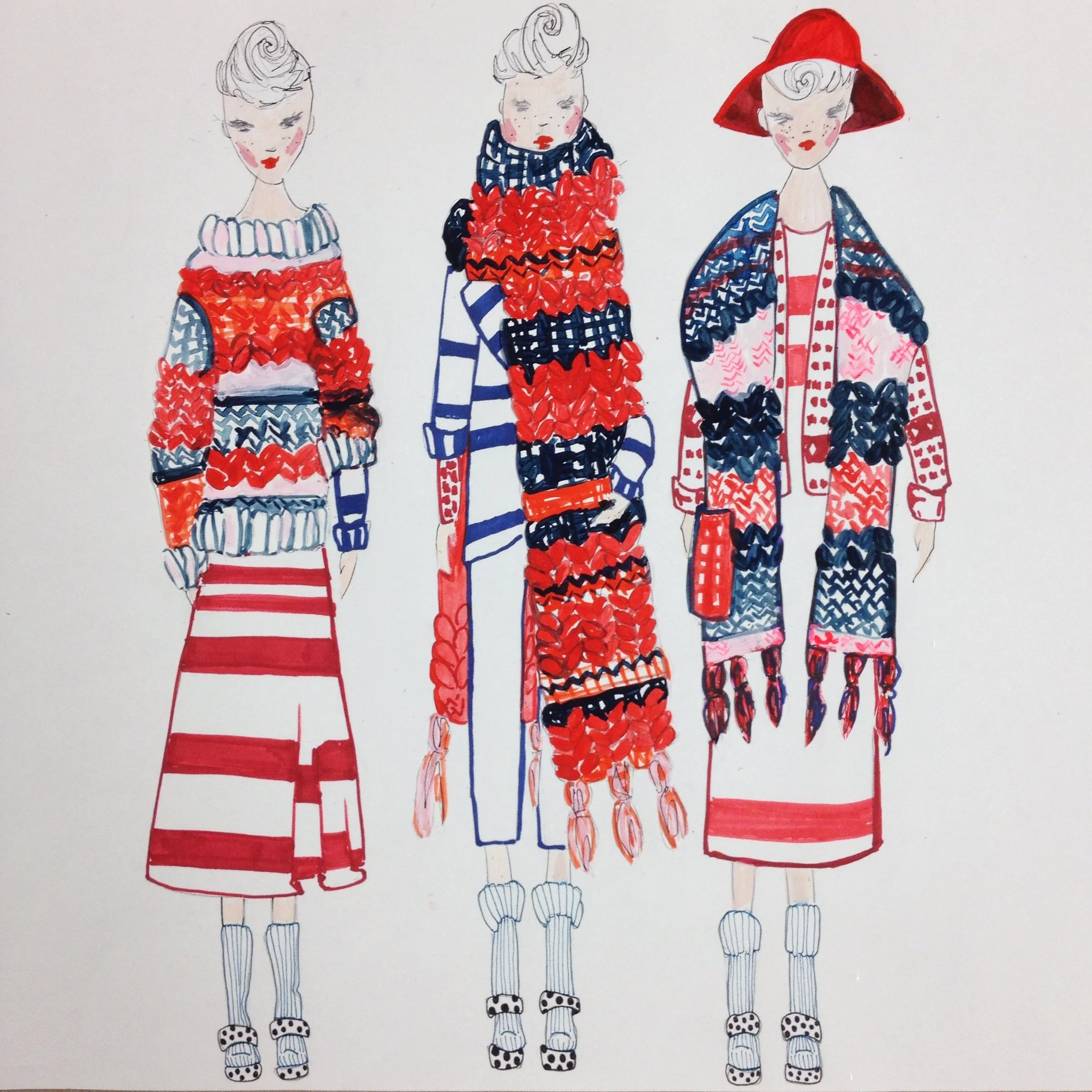 Original knitwear collaboration sketch