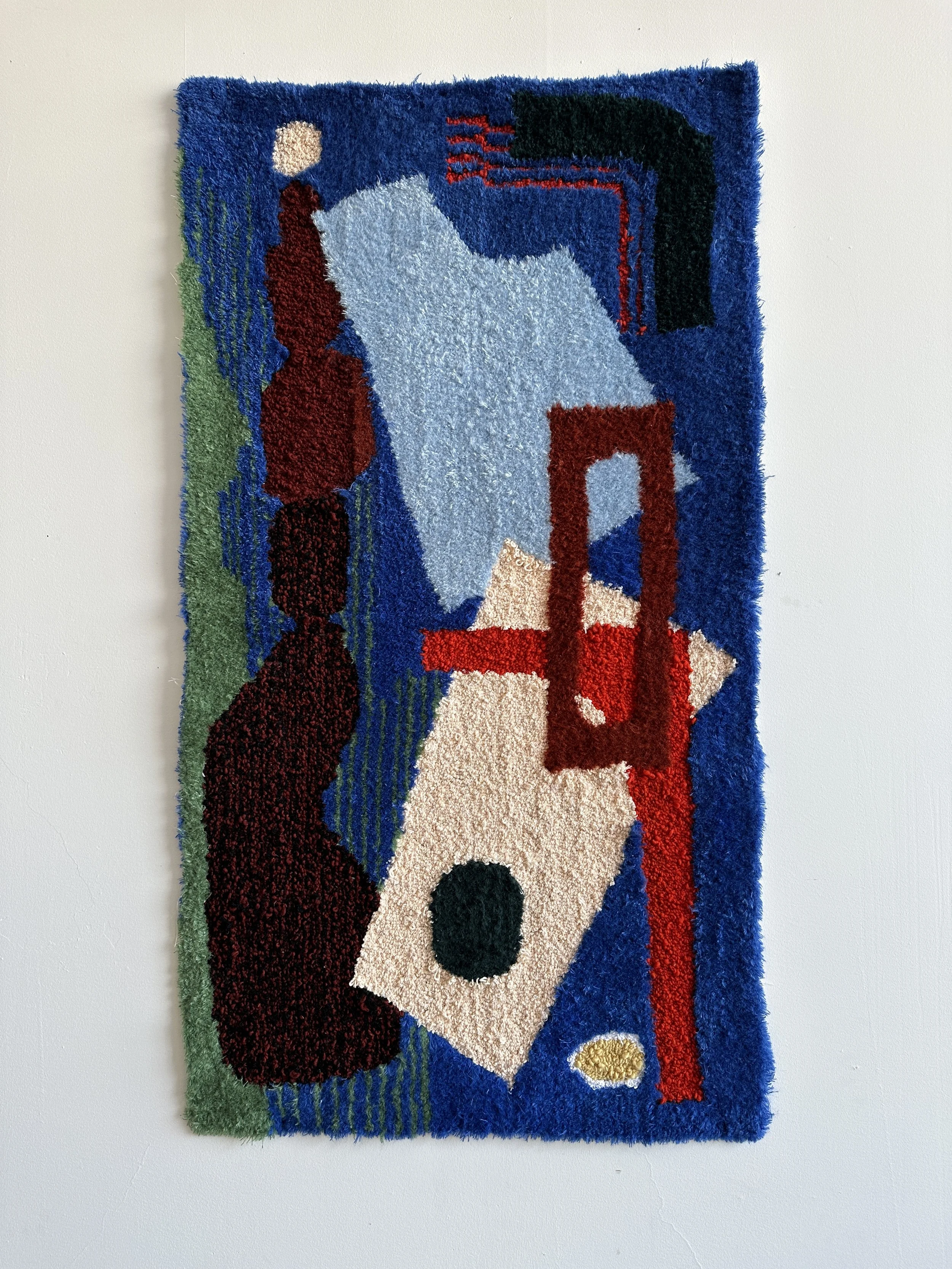 Untitled
29 x 52 in
Wool, cotton, mohair, misc. collected fiber
2024