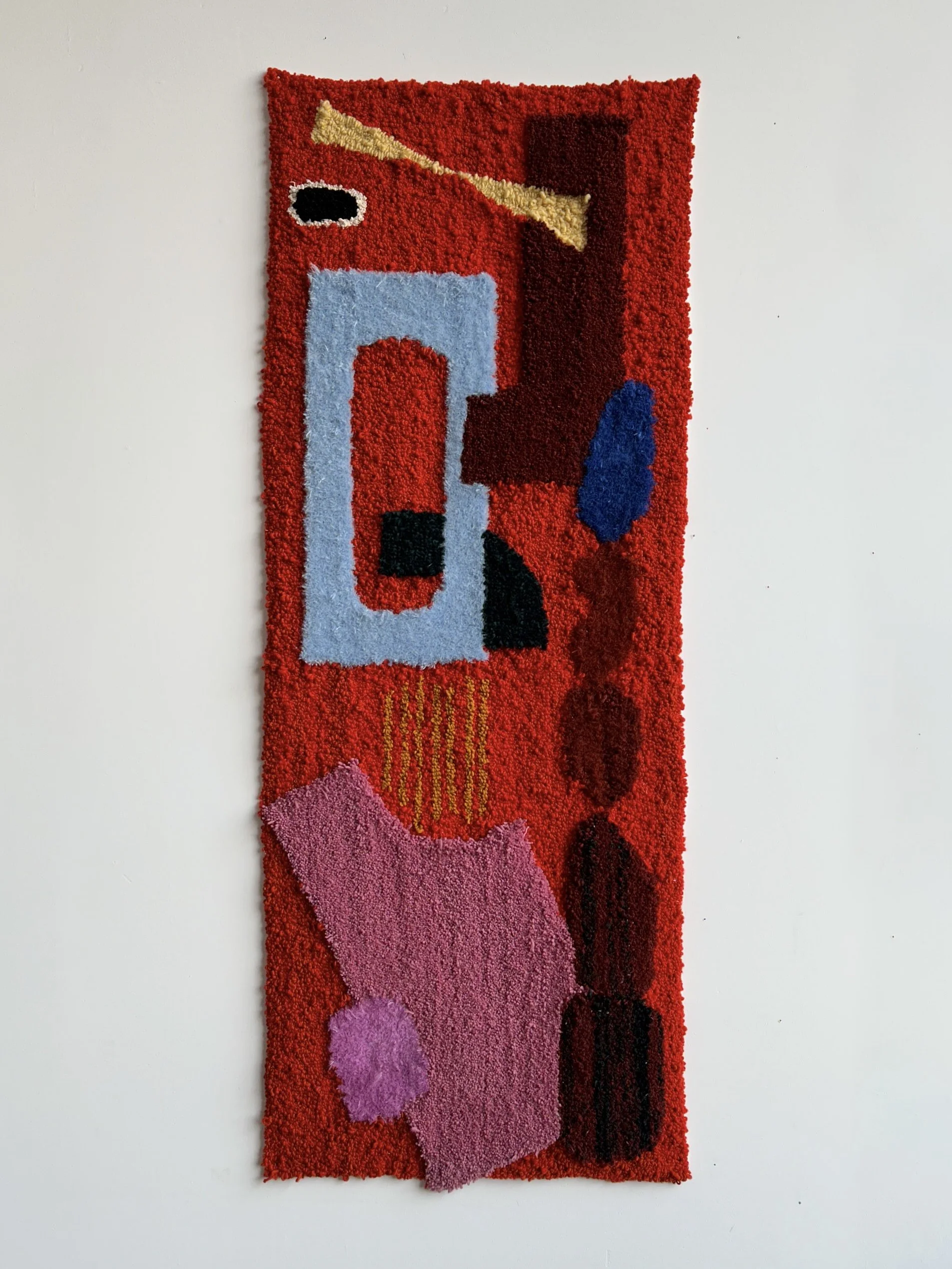 Untitled
19.5 x 52 in
Wool, cotton, mohair, misc. collected fiber
2024