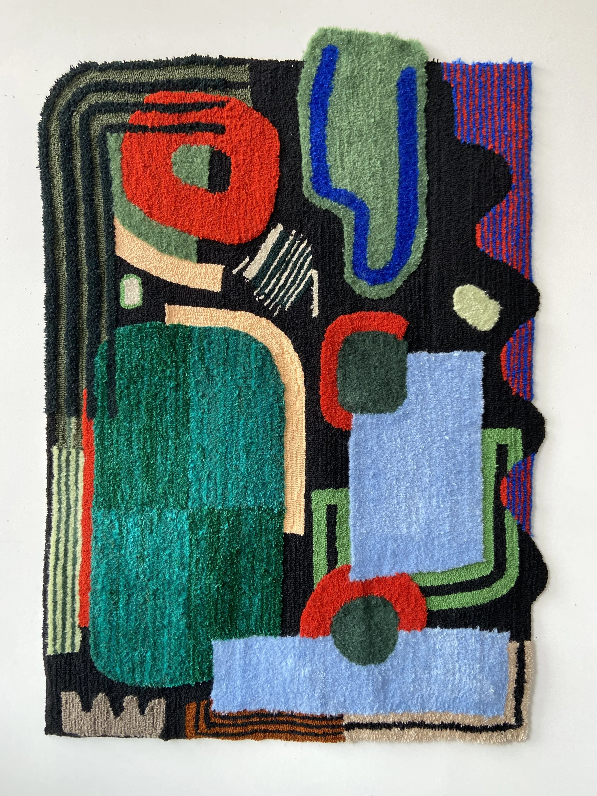 A Lap Around the Islands
44 x 61 in
Wool, cotton, mohair, misc. collected fiber
2023