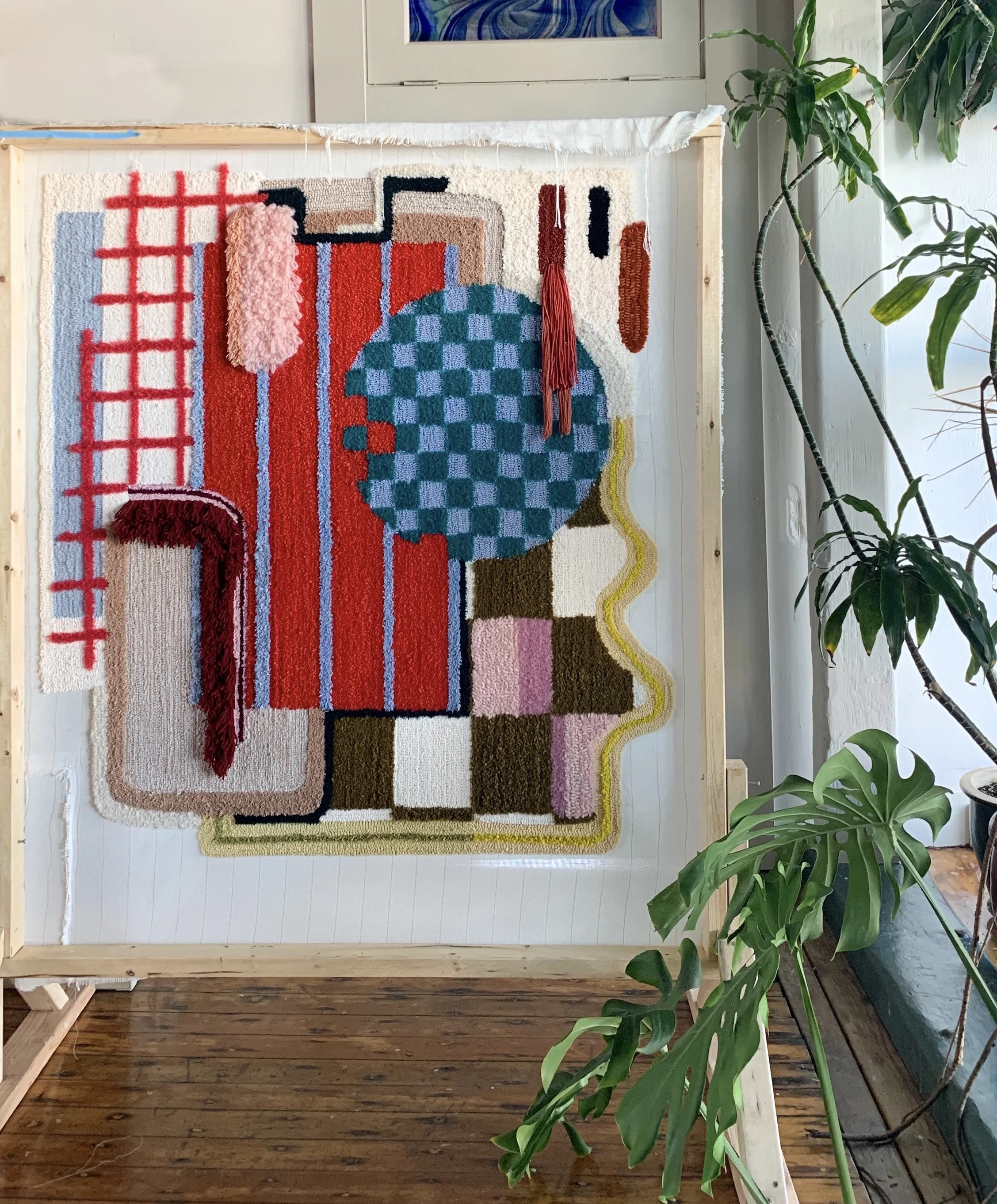 Tufted No. 7
4 x 5 ft
Wool, cotton, mohair, misc. collected fiber
2020