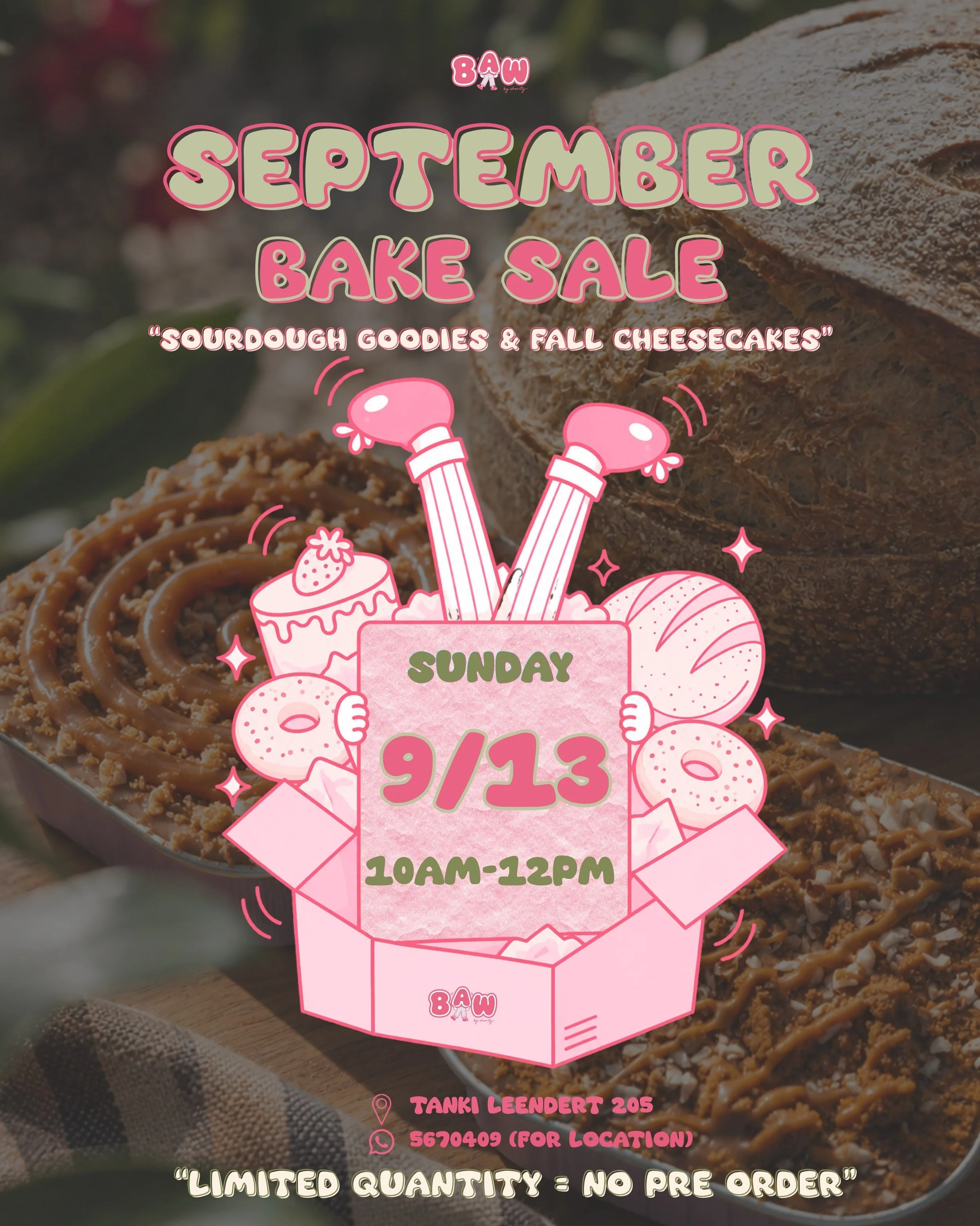 The Sunday of the month that everybody has been waiting for is HERE! 🍞🥯🧁

Our September Bake Sale is happening this Sunday! Come by and grab some of your favorite sourdough goodies plus&hellip; are you ready to test our NEW fall cheesecake flavors