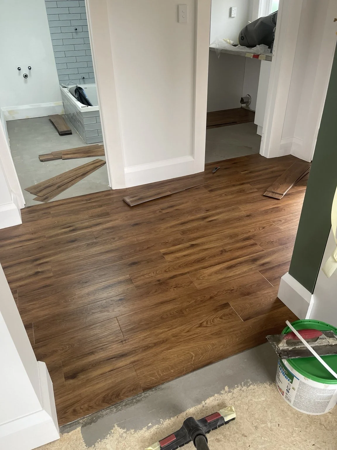Plank flooring installation