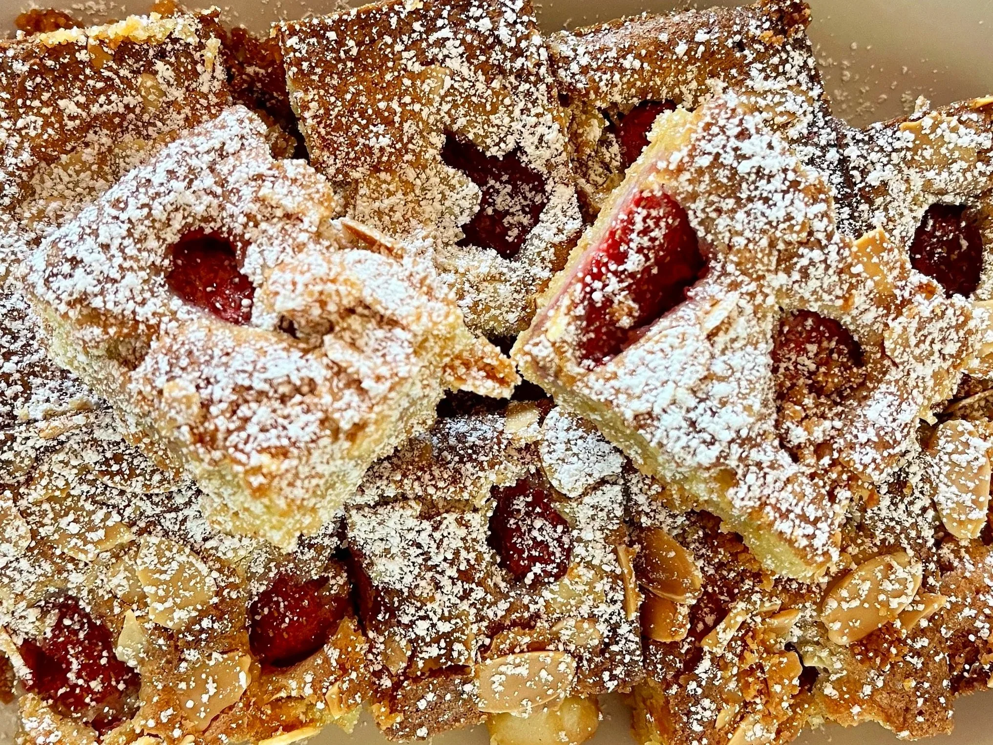 Golden Strawberry Frangipane Tart with Vanilla Bean, Lemon &amp; Flaked Almonds