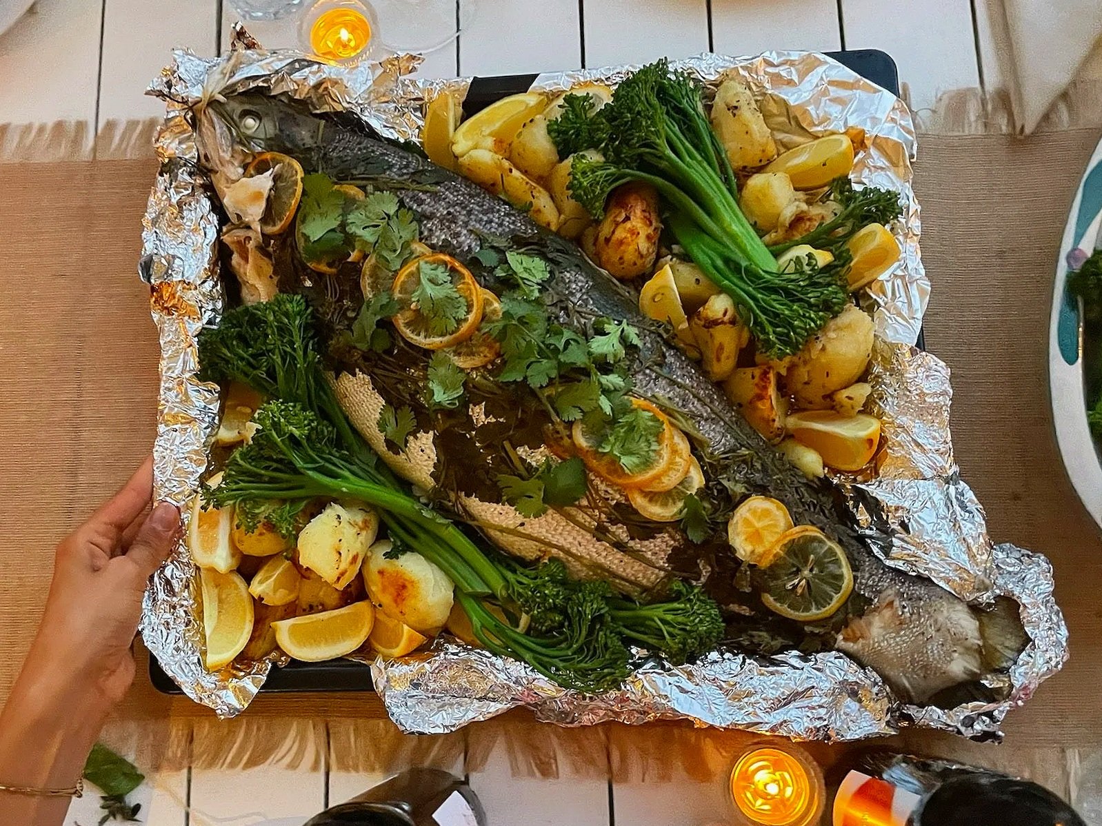 Silky Slow-Roasted Whole Salmon with Crispy Ghee &amp; Garlic Potatoes