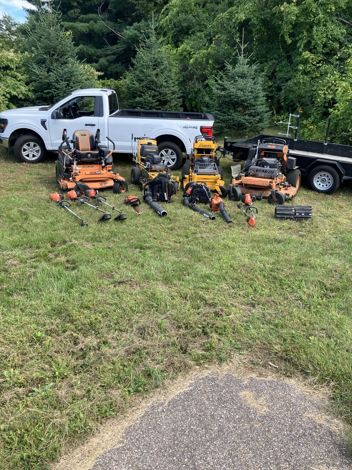 Catamount Mowing truck, trailer and commercial lawn equipment