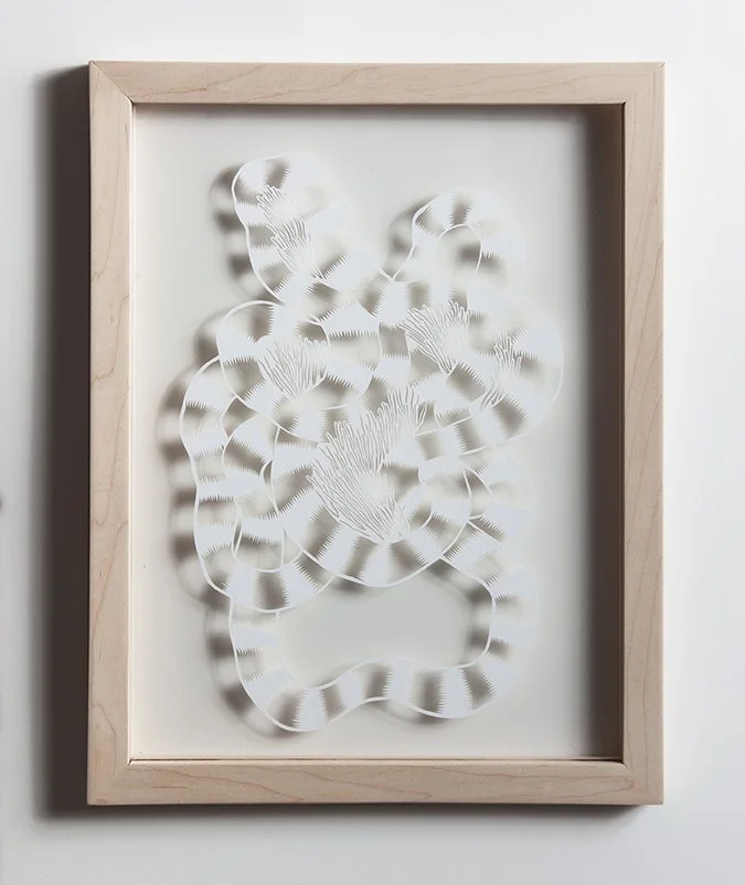 Untitled,
Paper in glass,
12"x15"