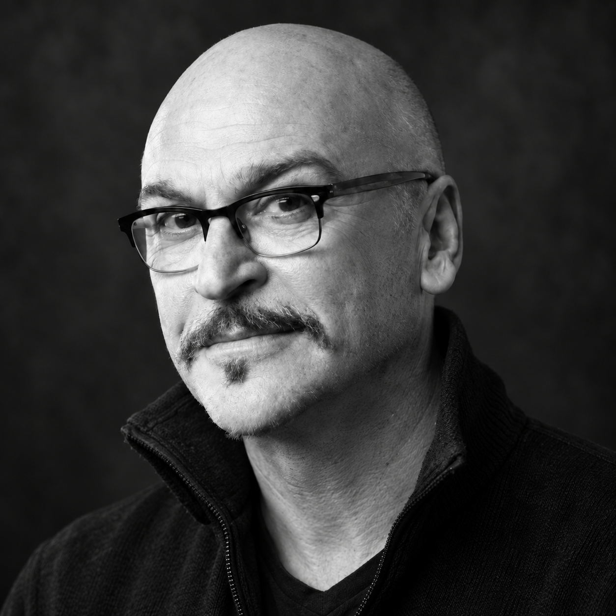 Black and white portrait of Peter Wilson.