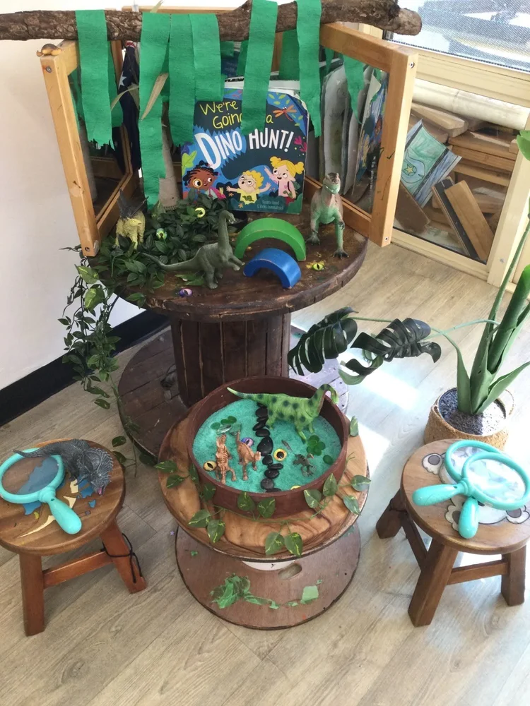 Dinosaur hunt small-world play activity
