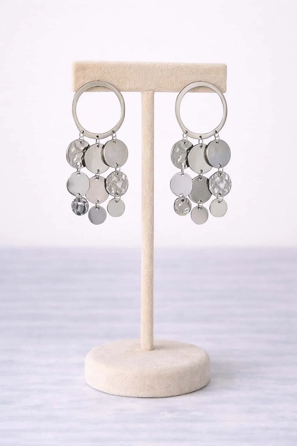 boucle d oreilles grappe argentée