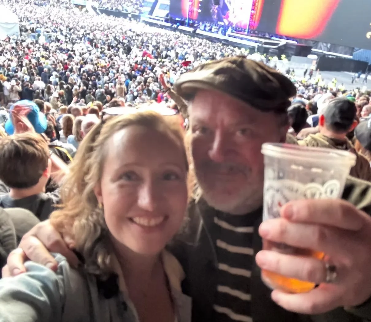 Kirsty and Andy at an Oasis concert.