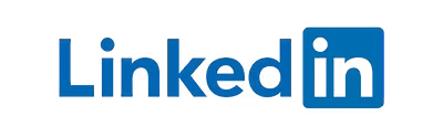 LinkedIn logo with blue text and icon