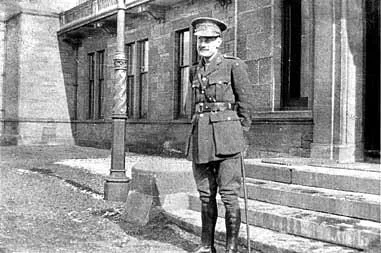WHR Rivers stood outside a war hospital.