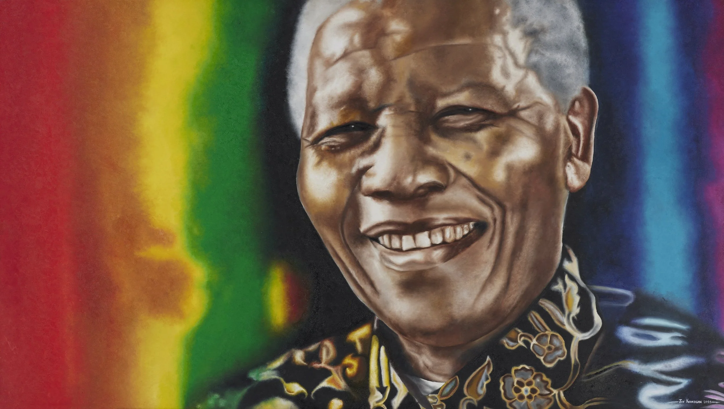 'Madiba - Father of a Rainbow Nation' - Original Oil Painting
