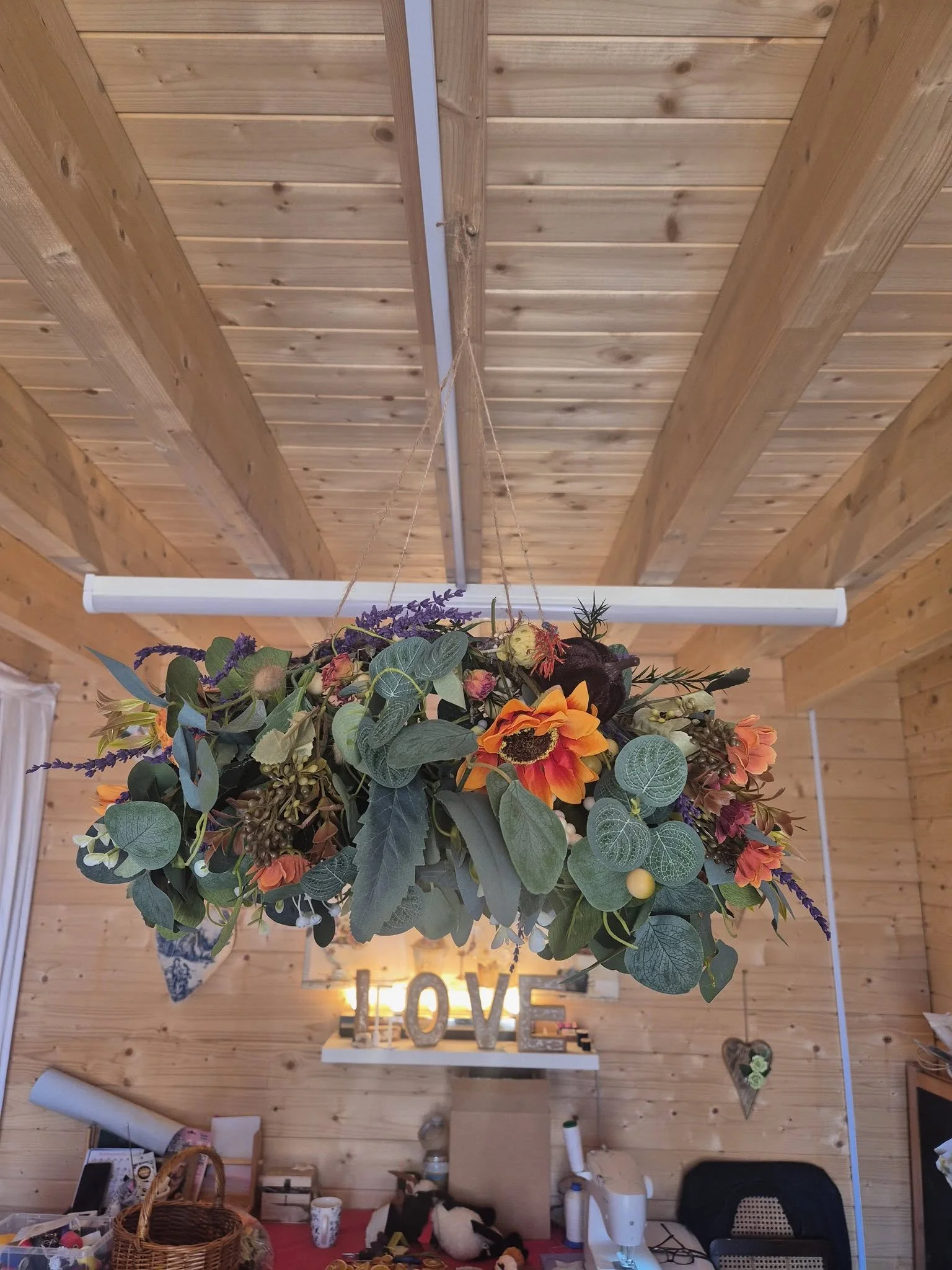 Handmade Floral Ceiling Arrangement