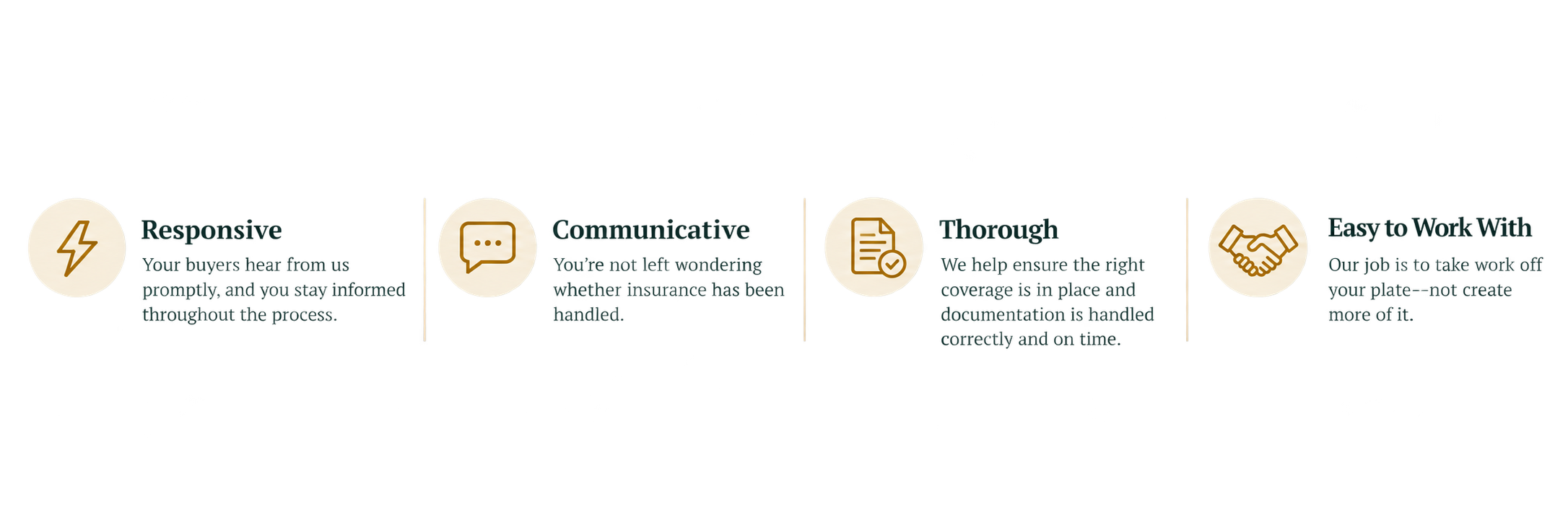 Closing Concierge benefits: responsive service, clear communication, thorough documentation, and an easy partner experience.