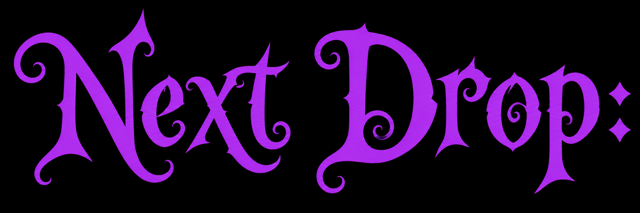 Stylized purple text on black background that says 'Next Exit' in a decorative font.