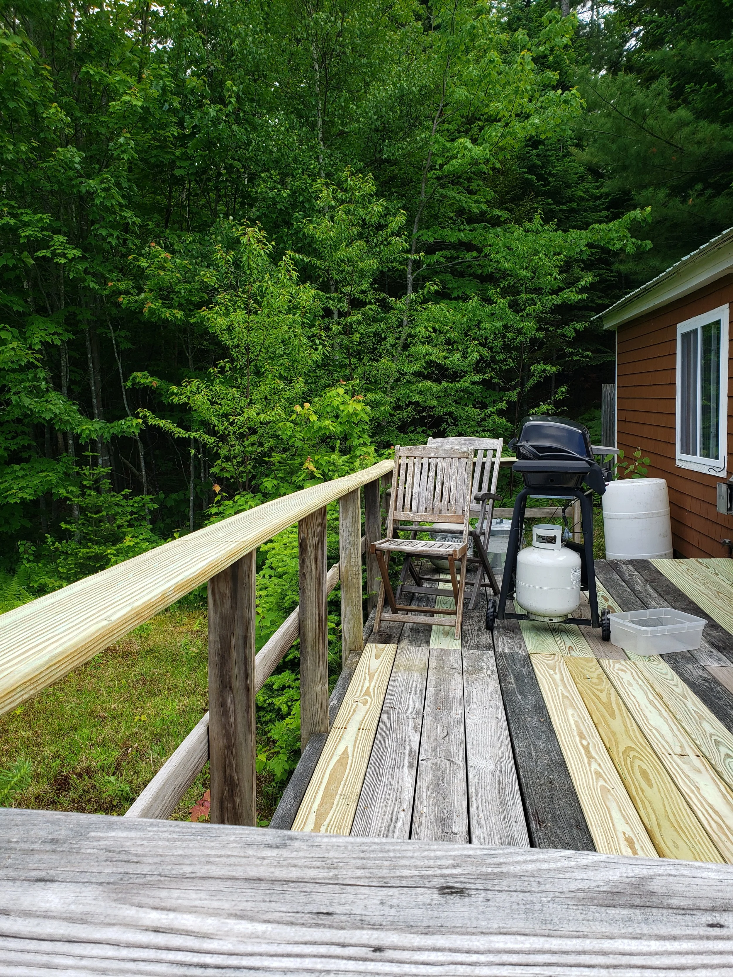 Owner wanted some of the boards replaced not all of them. Cabin in the middle of the woods.