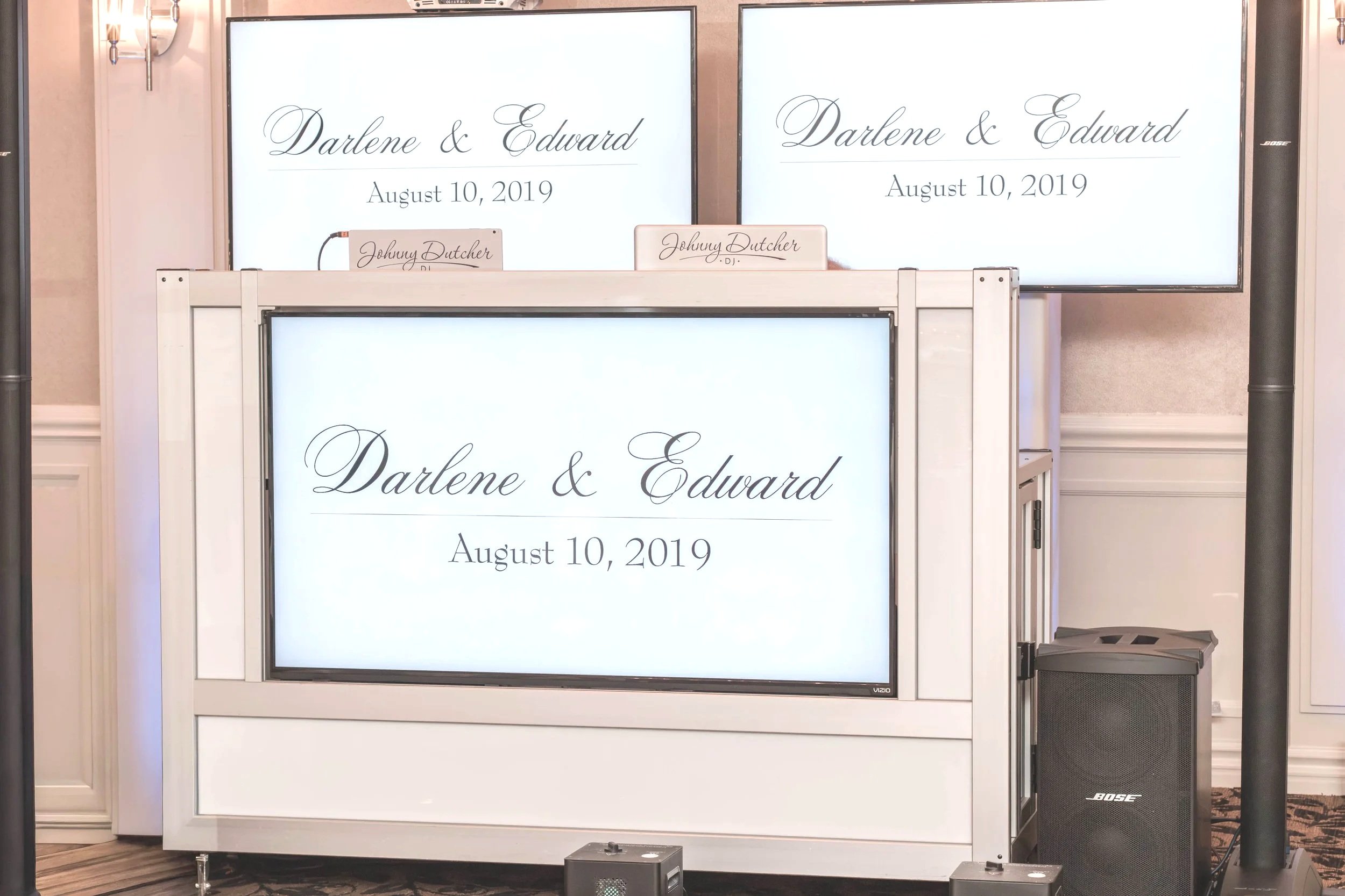 Multi-Media Set-up TV Booth with extra TV screens and Monogram