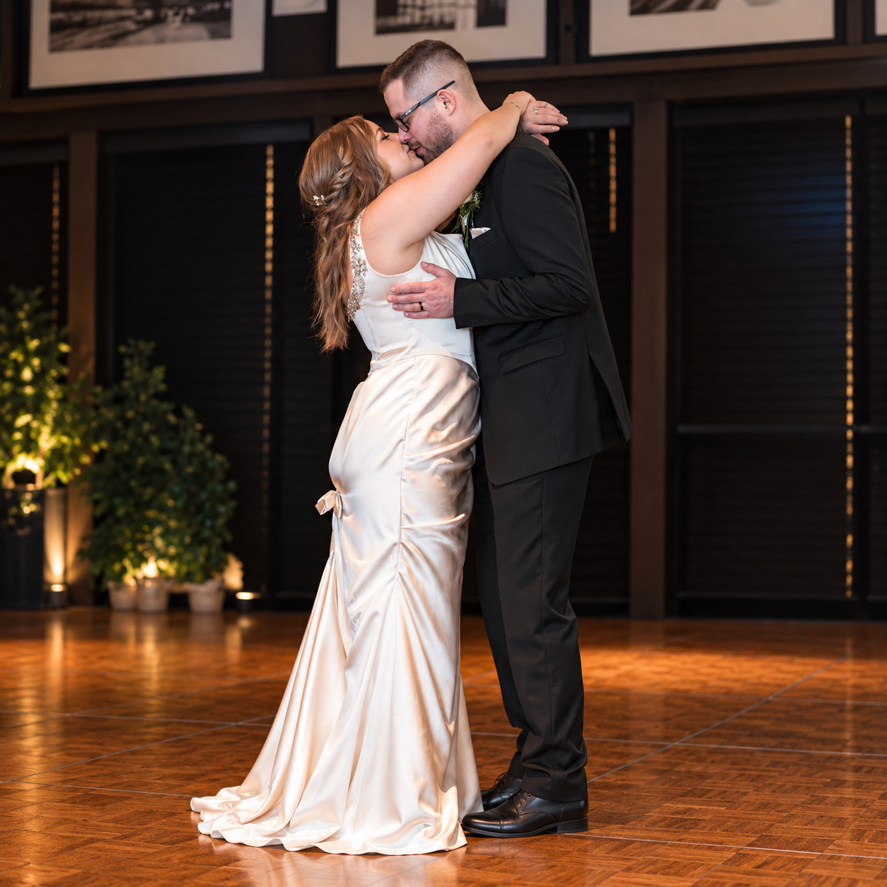 Romantic Wedding Dance Floor Kiss.png