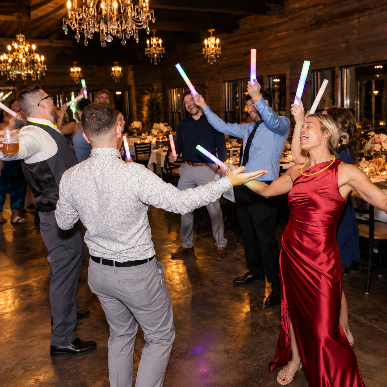 Rustic Wedding Glow Stick Dance Party.png