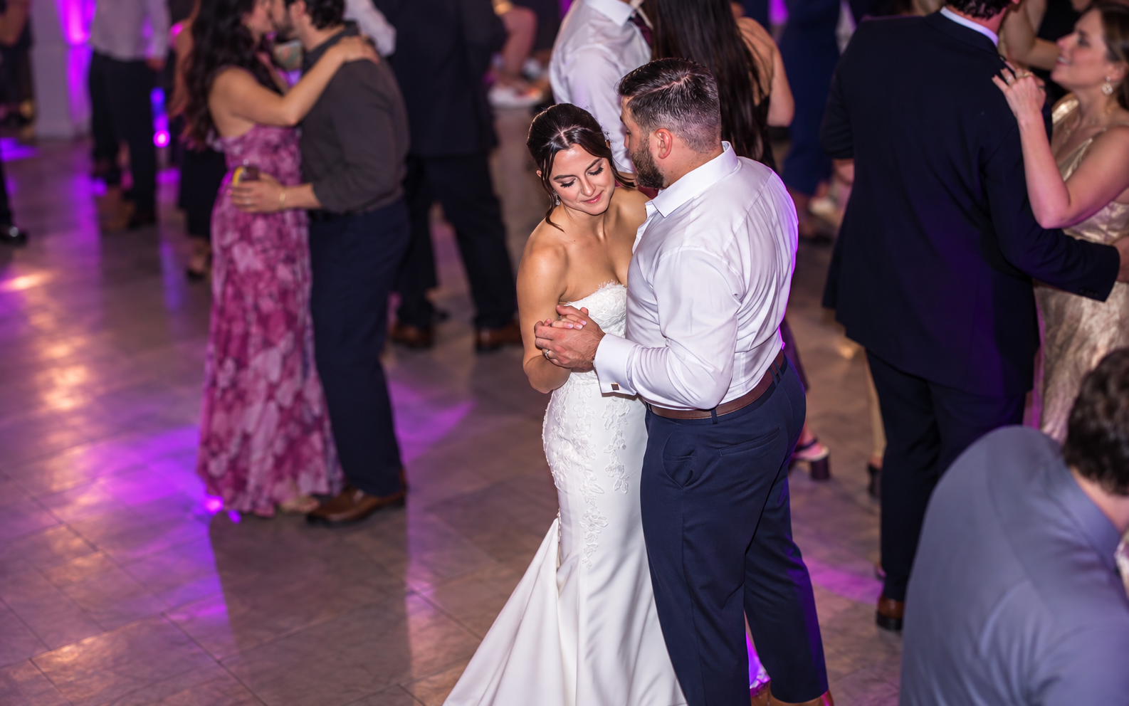 Bride and groom sharing their first dance at a NightBeat Entertainment wedding