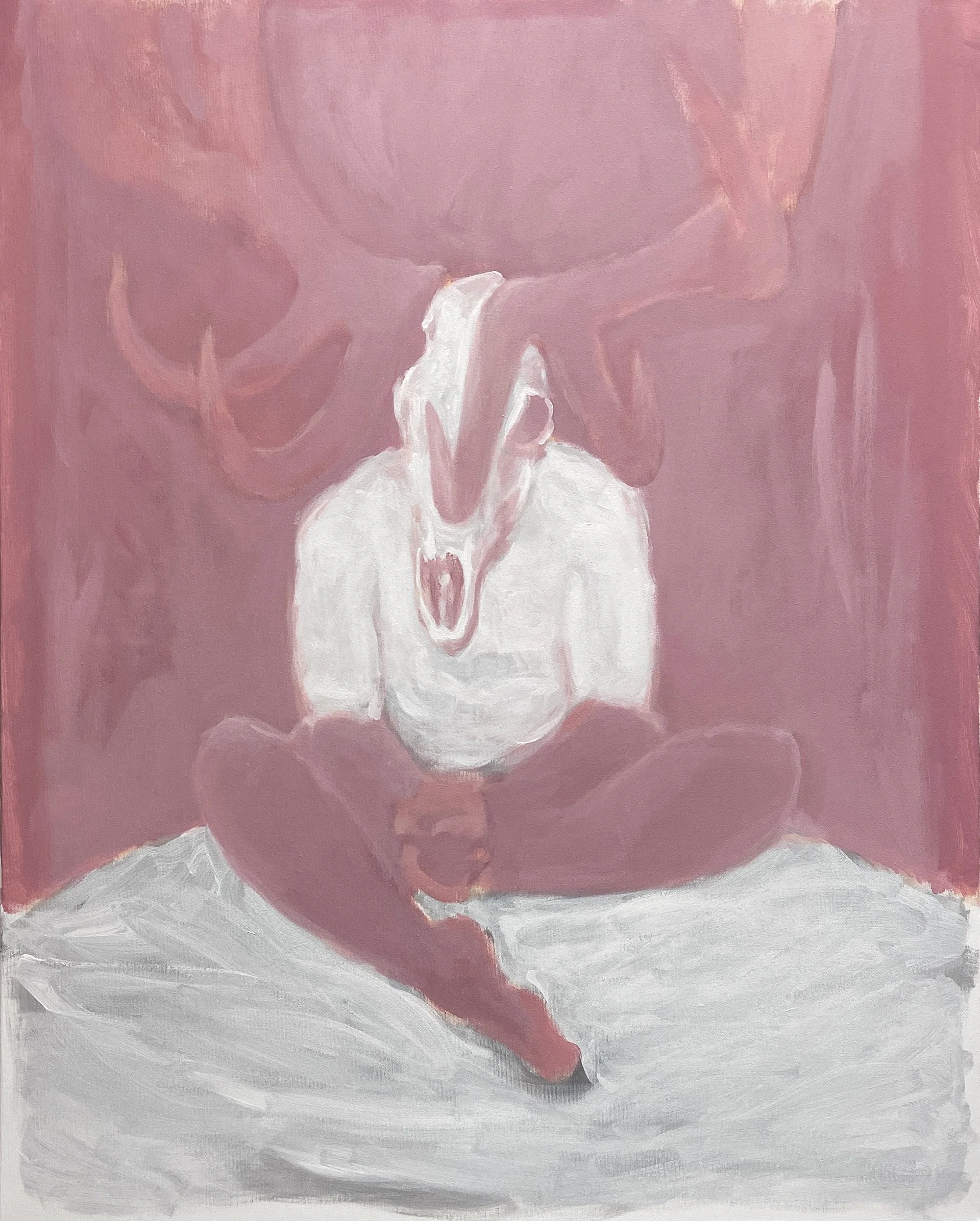 Pink Elk Speaks, Acrylic on Canvas 32x40in