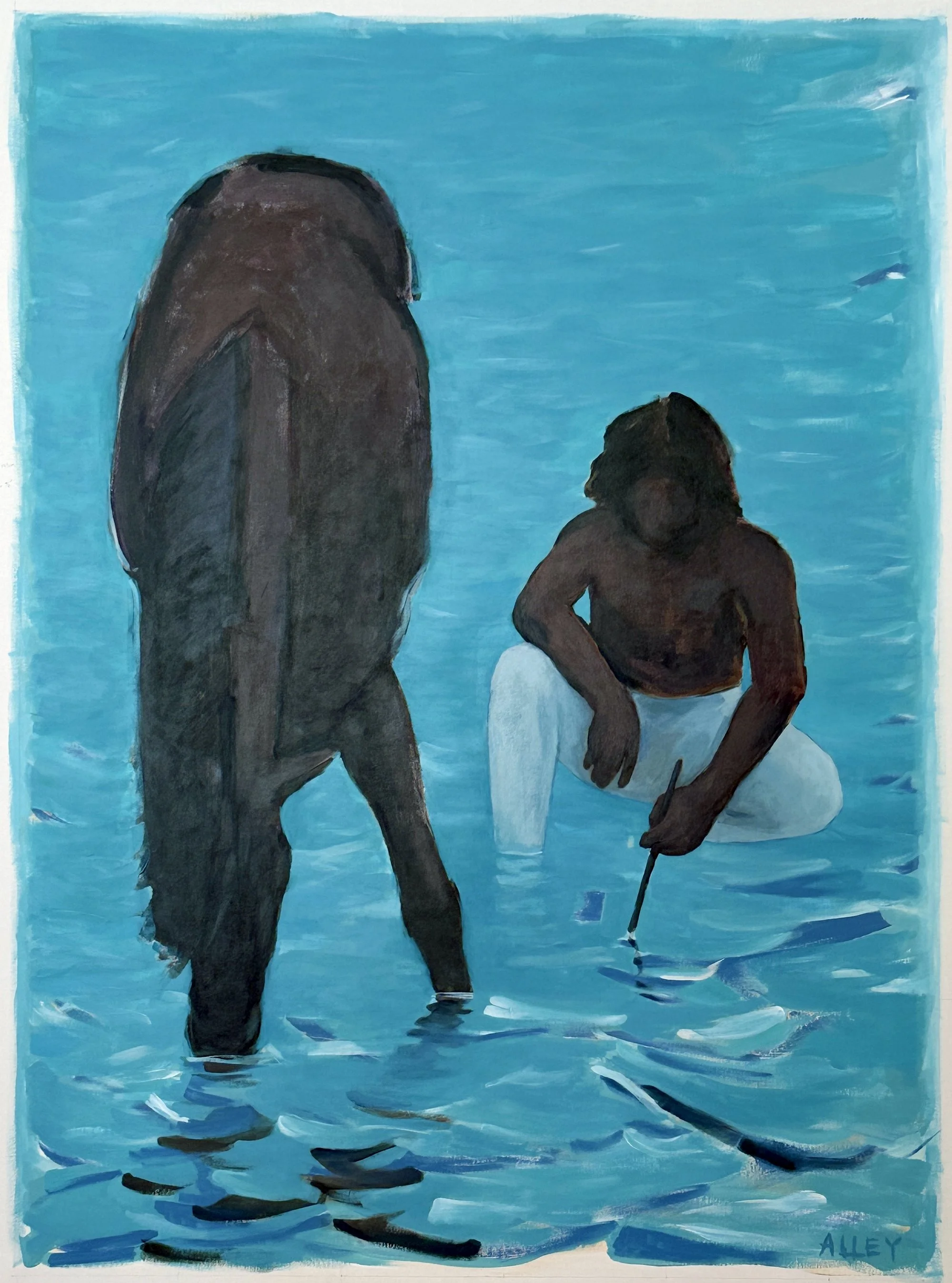 Boy and Horse II, Acrylic on Canvas 56x76in