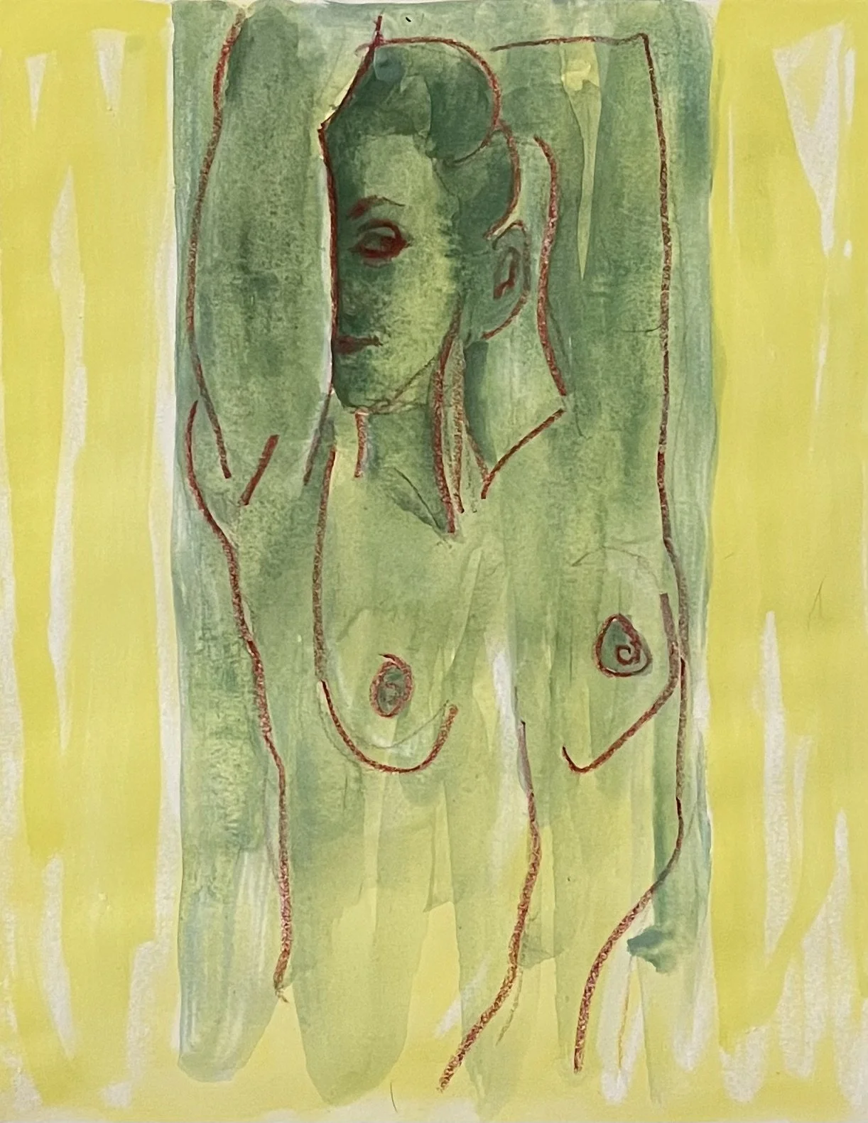 Girl, Mixed Media 8x12in