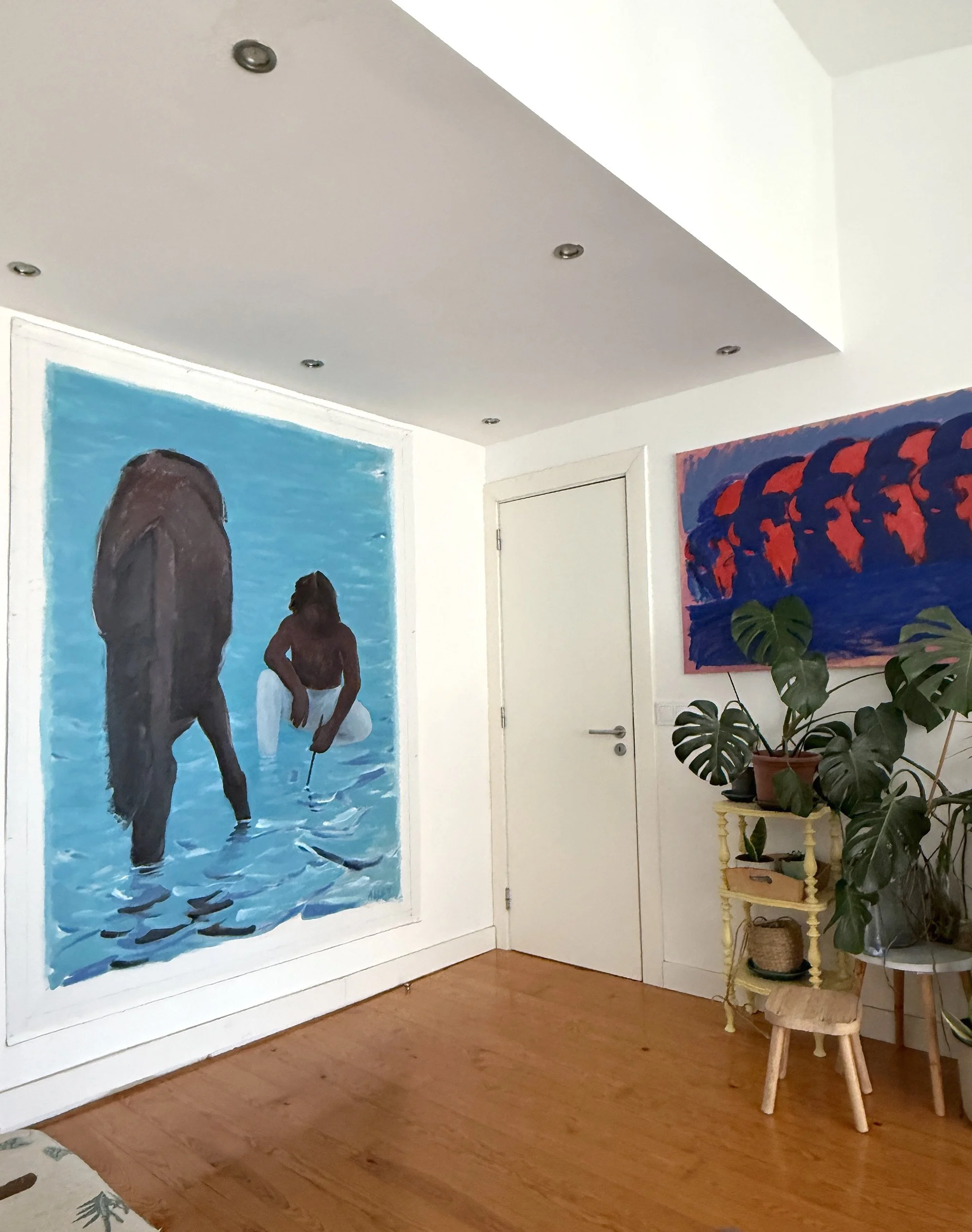 Boy and Horse II, Acrylic on Canvas 56x76in