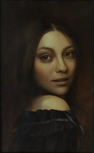 EricAlley Girl in a Black Dress Oil on Panel.JPEG
