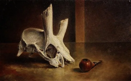 EricAlley Skull and a Pipe Oil on Panel.JPEG