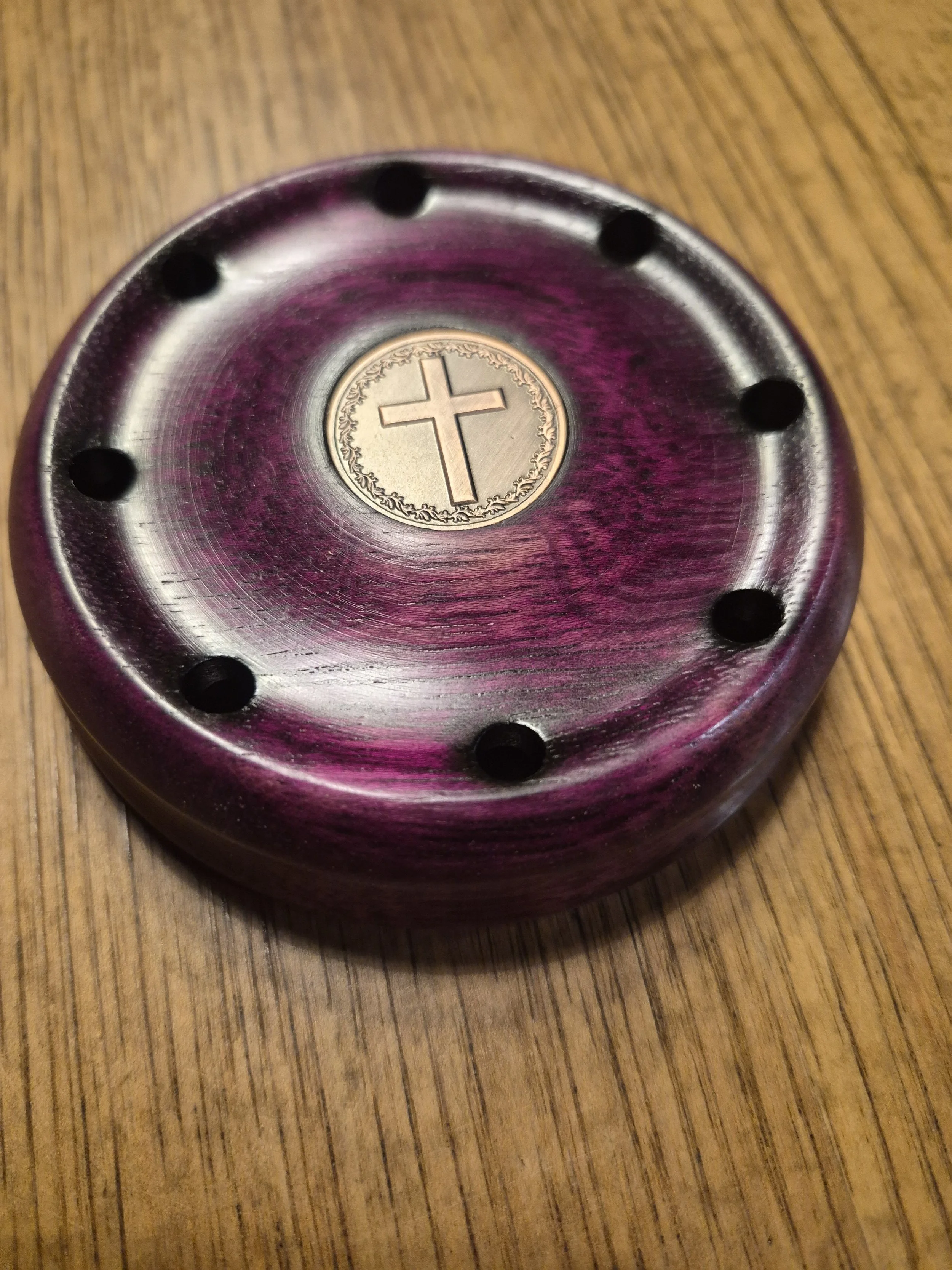 FLAMED PURPLE HEART STONED ALUMINUM