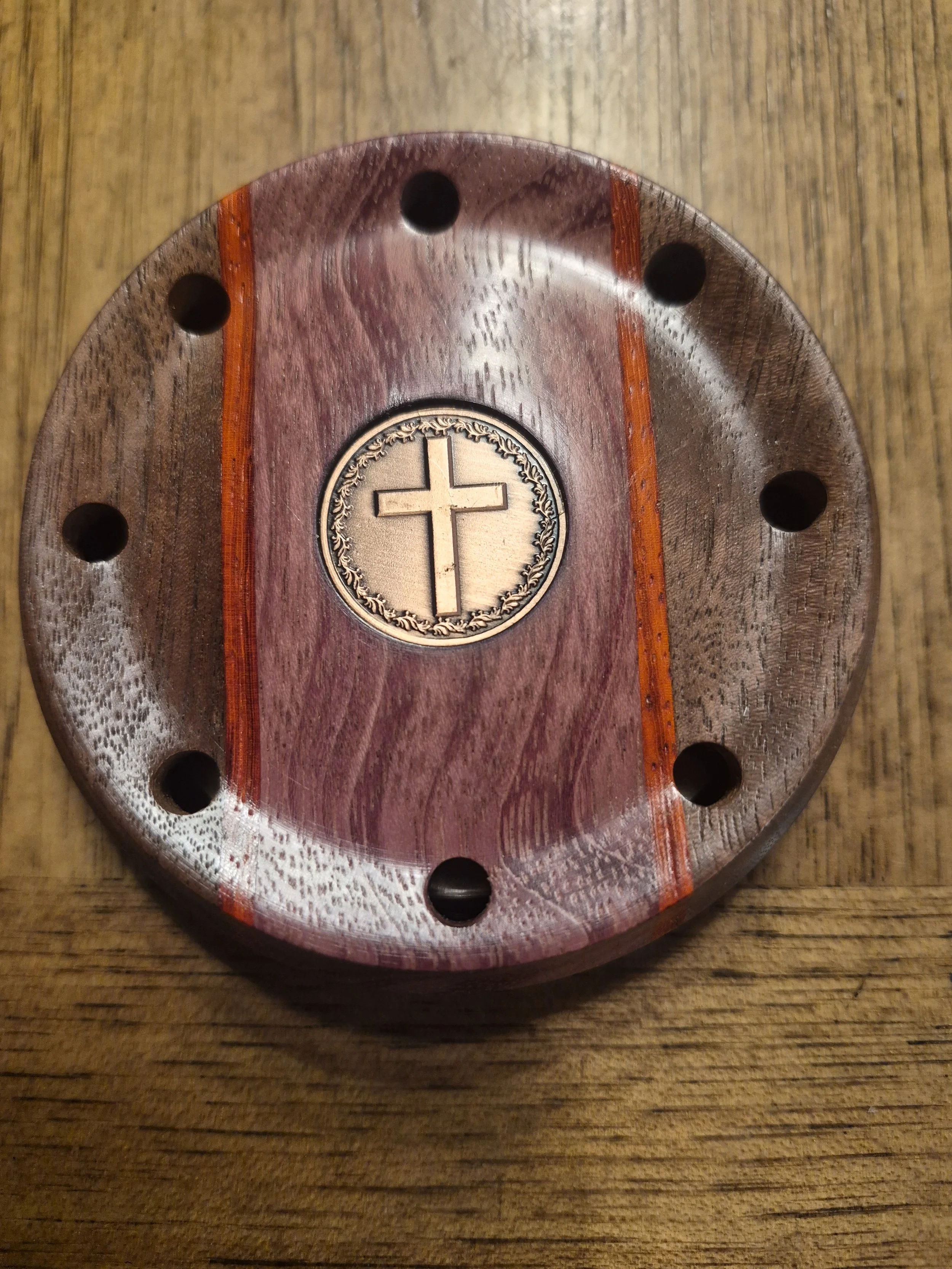 BLACK WALNUT AFRICAN PADUK AND PURPLE HEART LAMINATE - SLATE