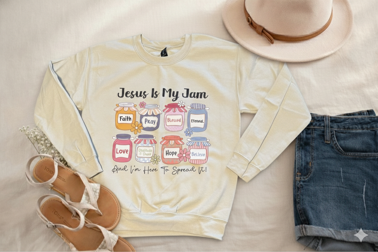 'Jesus Is My Jam' Faith-Inspired Sweatshirt